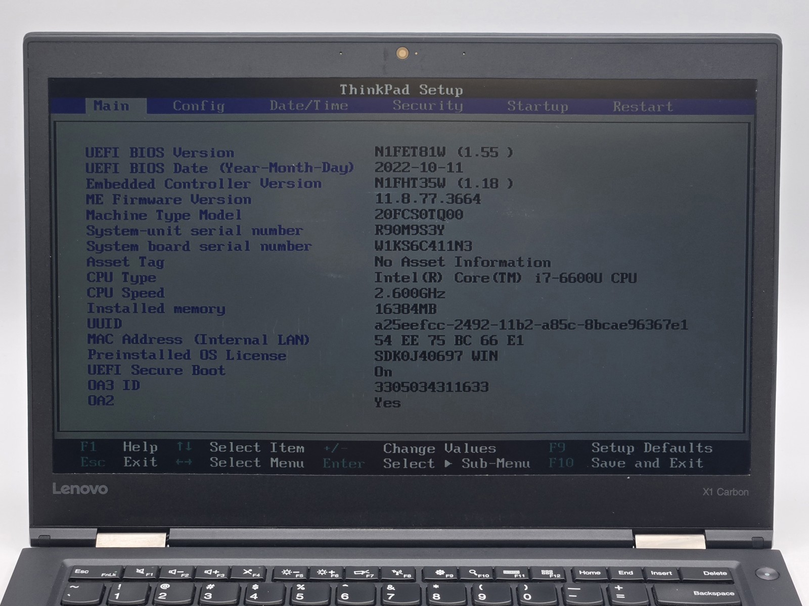 Lenovo ThinkPad X1 Carbon Gen 4 14″ FHD I7-6600U 256GB 16GB W10P Backlit