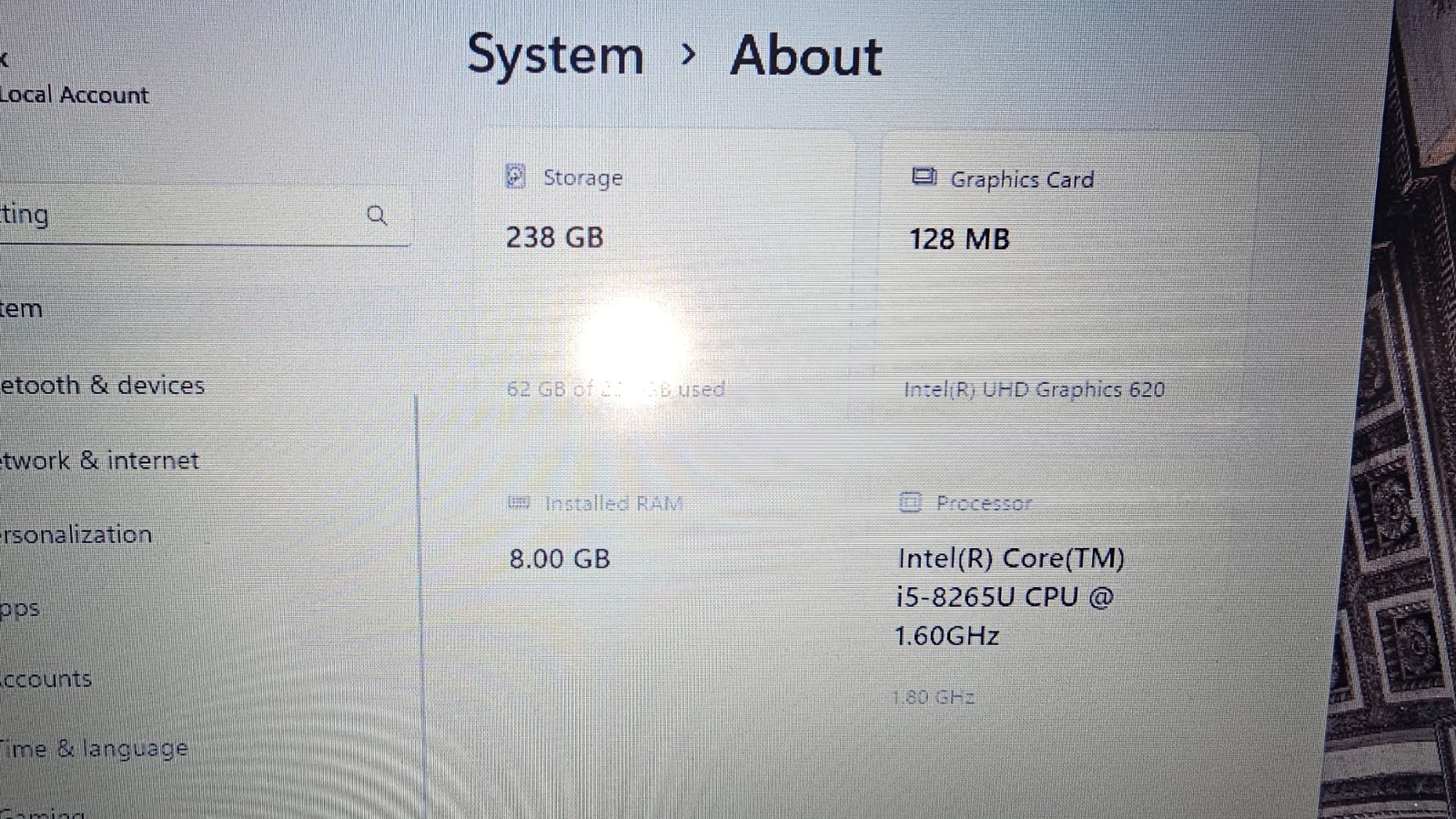 HP 250 G7 Notebook i5-8265U, 8GB Ram, 250GB SSD. Looks Beaten, But Works Good!