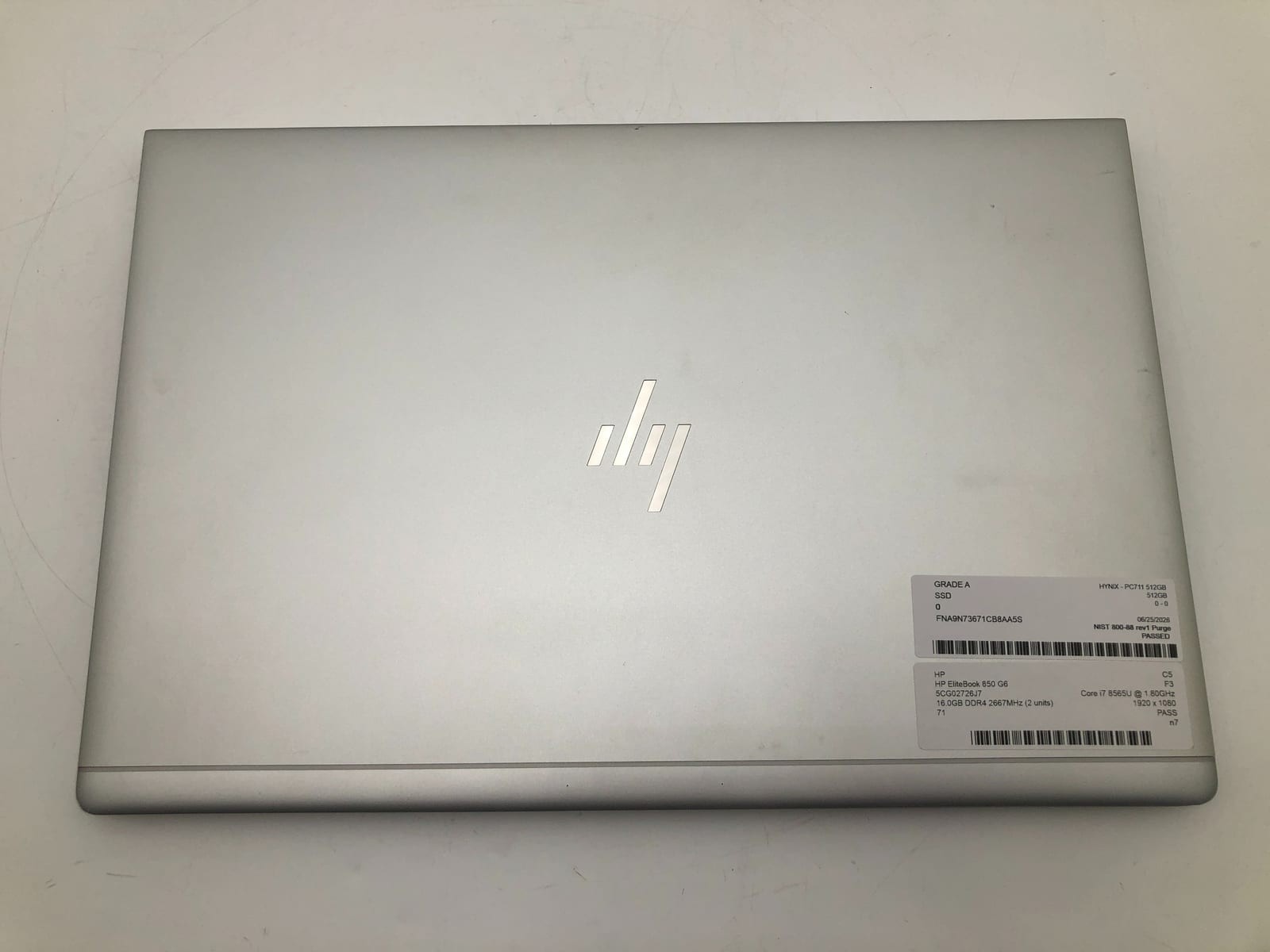 HP | EliteBook 850 G6 | i7-8565U | 16GB | 512GB NVMe | Win 11 Pro | 71% Battery
