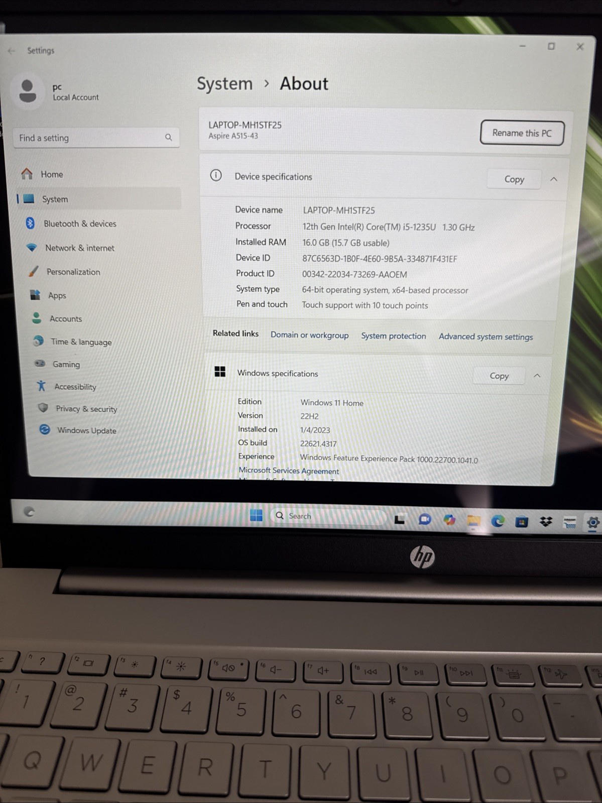 HP Pavilion 15-EG2053CL 15.6″ FHD Touchscreen Intel Core i5-1235U 1.30 GHz 12