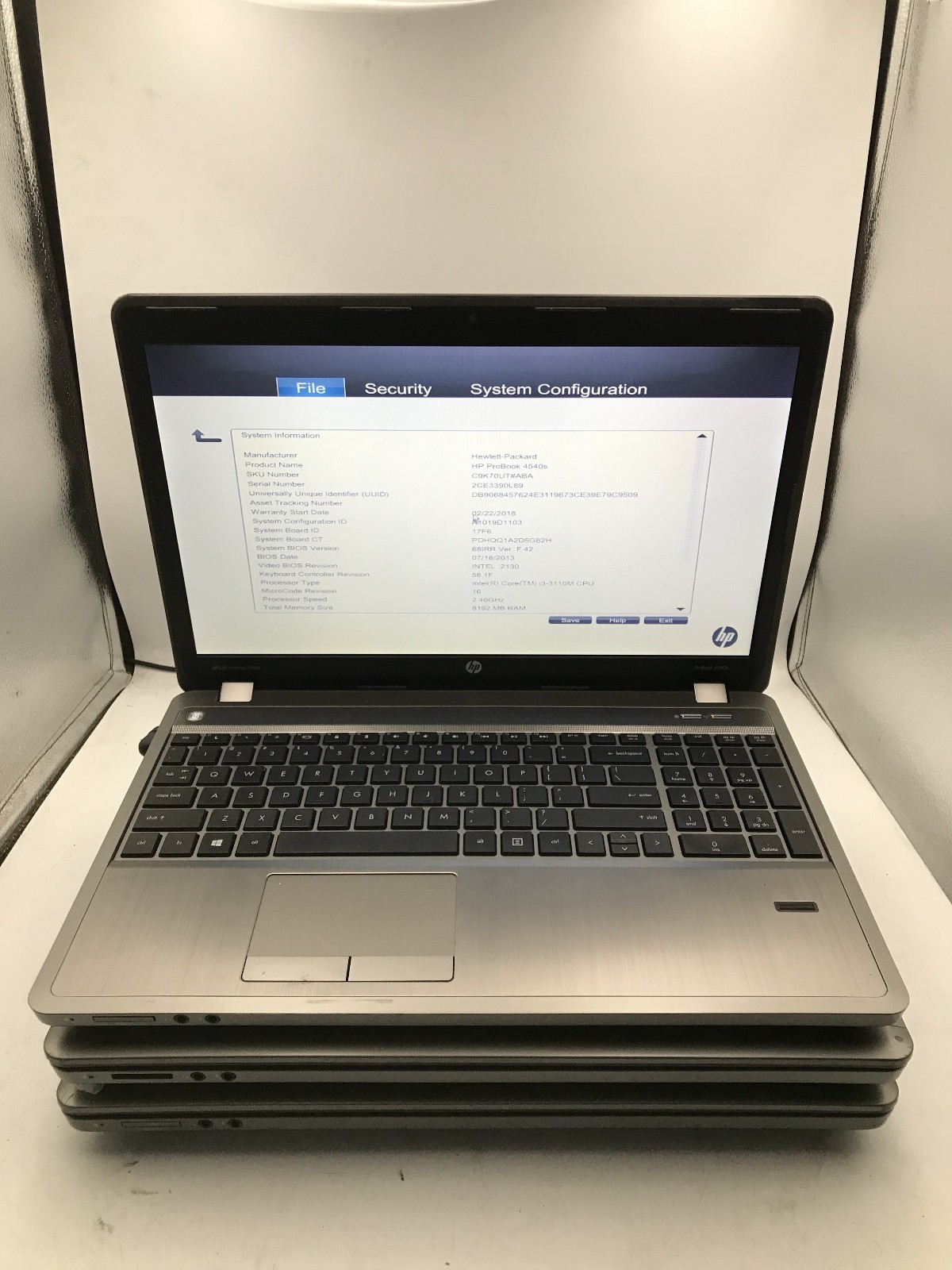 HP PRROBOOK 4530S – LOT OF 3 -BOOTS TO BIOS- INTEL I3 3RD GEN – 4GB RAM -READ-BB