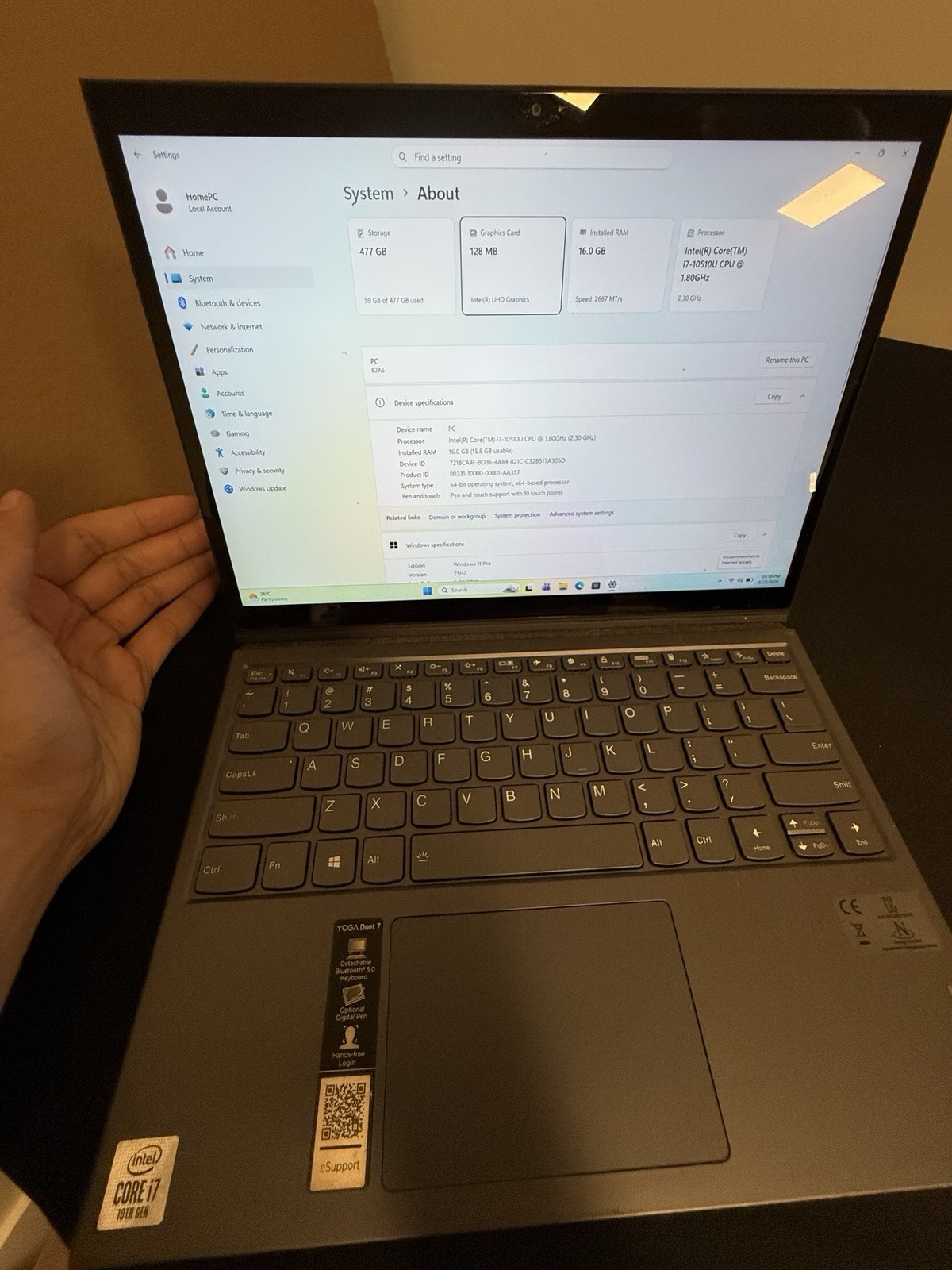 Lot of 3 Lenovo Yoga Duet 7 i7 10th Gen 16GB 512GB SSD Touchscreen w/ Keyboards
