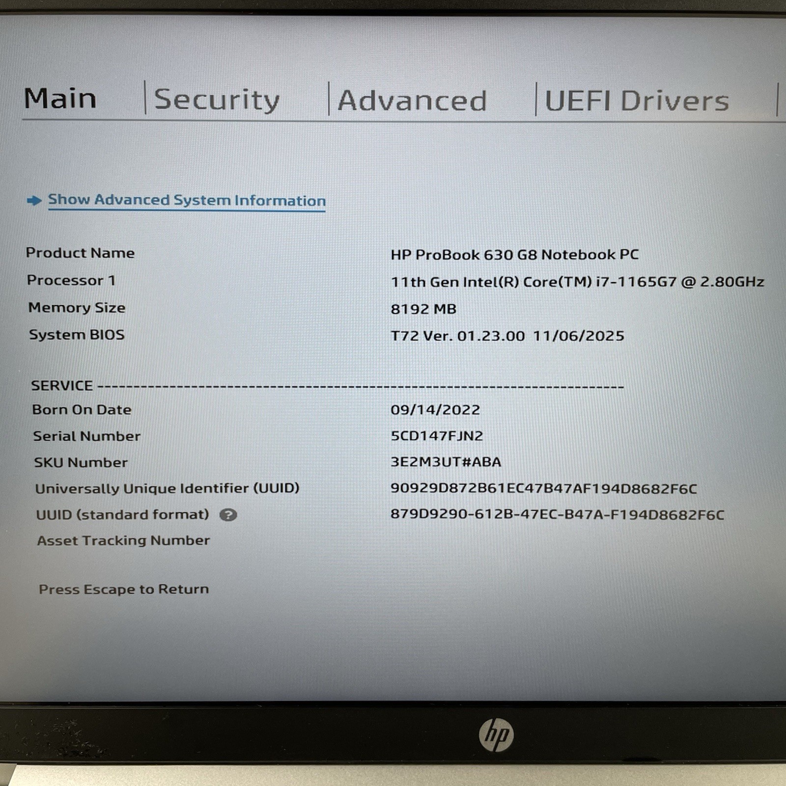HP ProBook 630 G8 13.3″ i7-1165G7 2.60 GHz 8 GB RAM No SSD/OS/AC