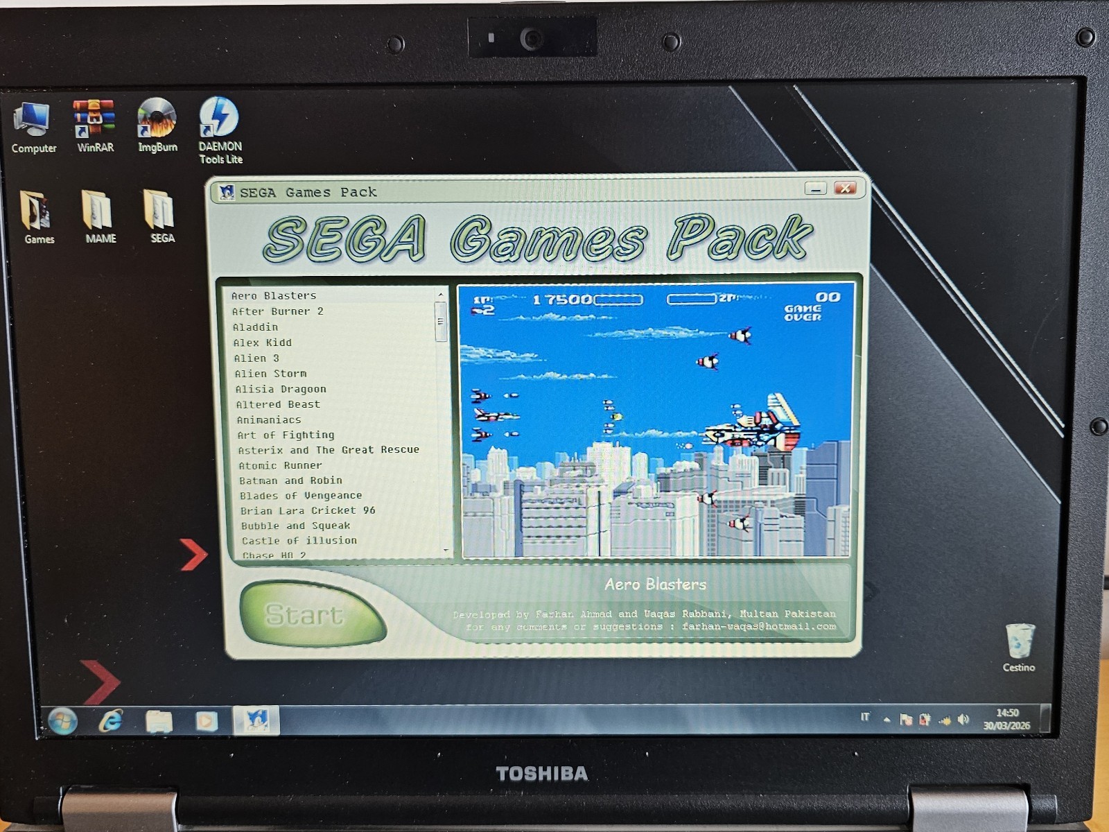 Toshiba Tecra A10-124 Windows 7 15.4″ Retrogaming N64 PS1 SNES SEGA Notebook PC