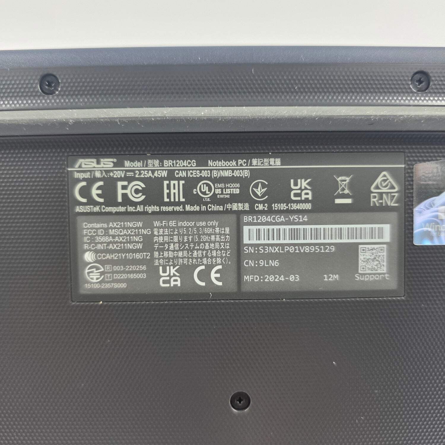 Asus ExpertBook BRI1204CG 14″ N100 800MHz 4GB RAM 128GB SSD
