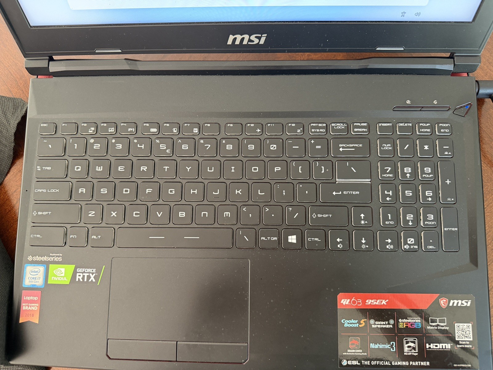 MSI GL63 9SEK-615 Laptop 15.6″ I7-9750H, 16GB RAM, RTX 2060, 512GB SSD