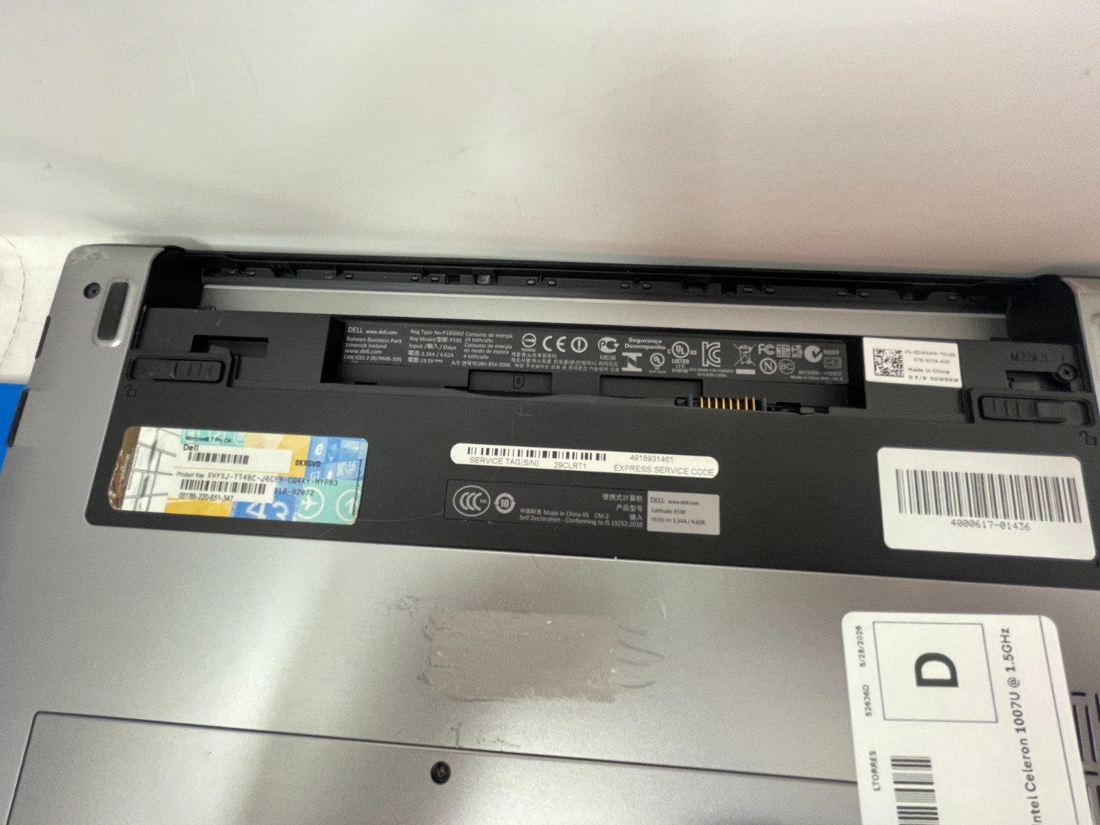 FOR PARTS: 5 Dell Latitude 3330 Intel Celeron 1007U 2GB RAM 320 GB HDD