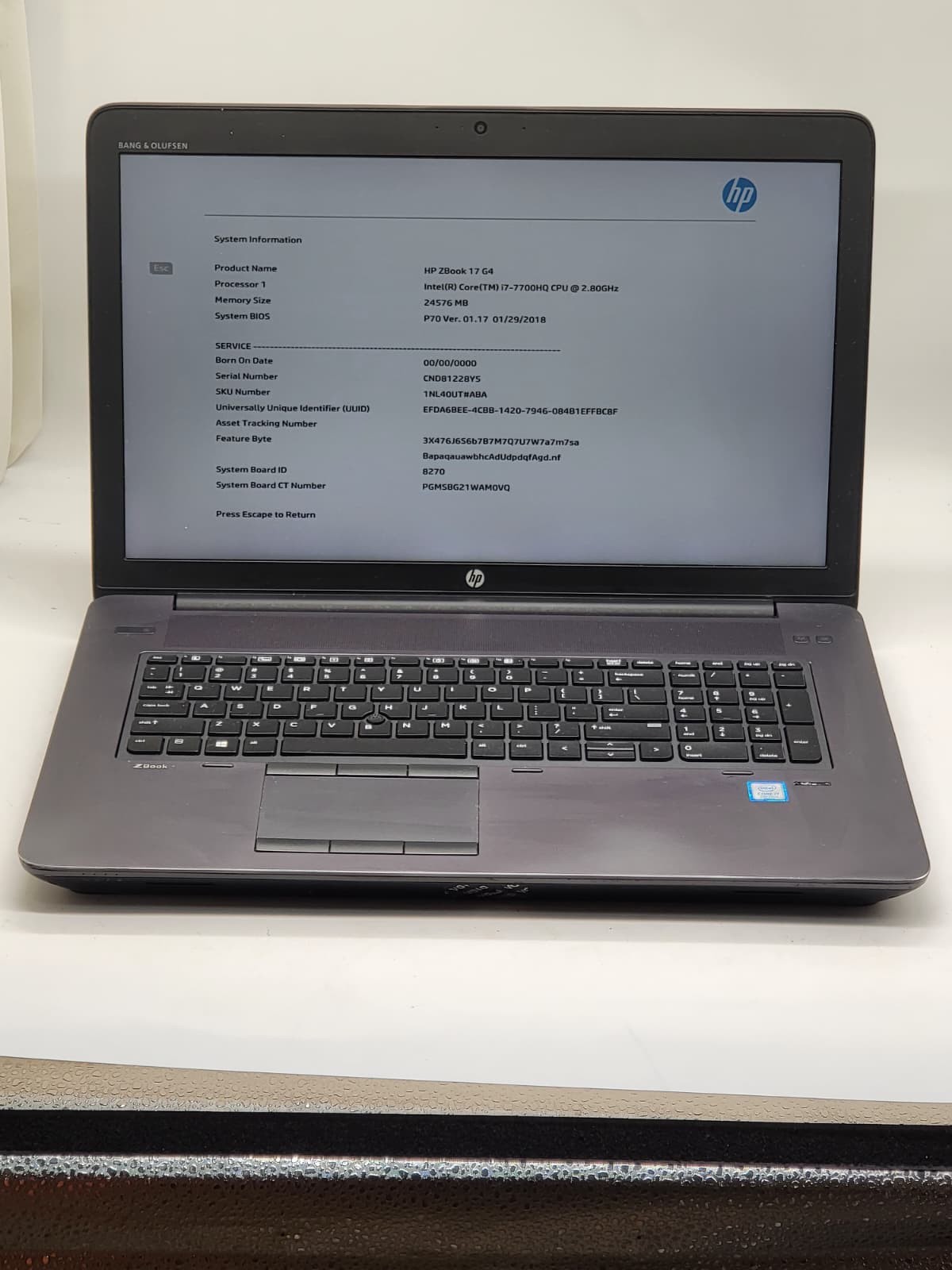 HP ZBook G4 17.3″ 4K CORE i7 FHD 2.8GHz 24GB RAM 4TB SSD WORKSTATION 3YRWRTY