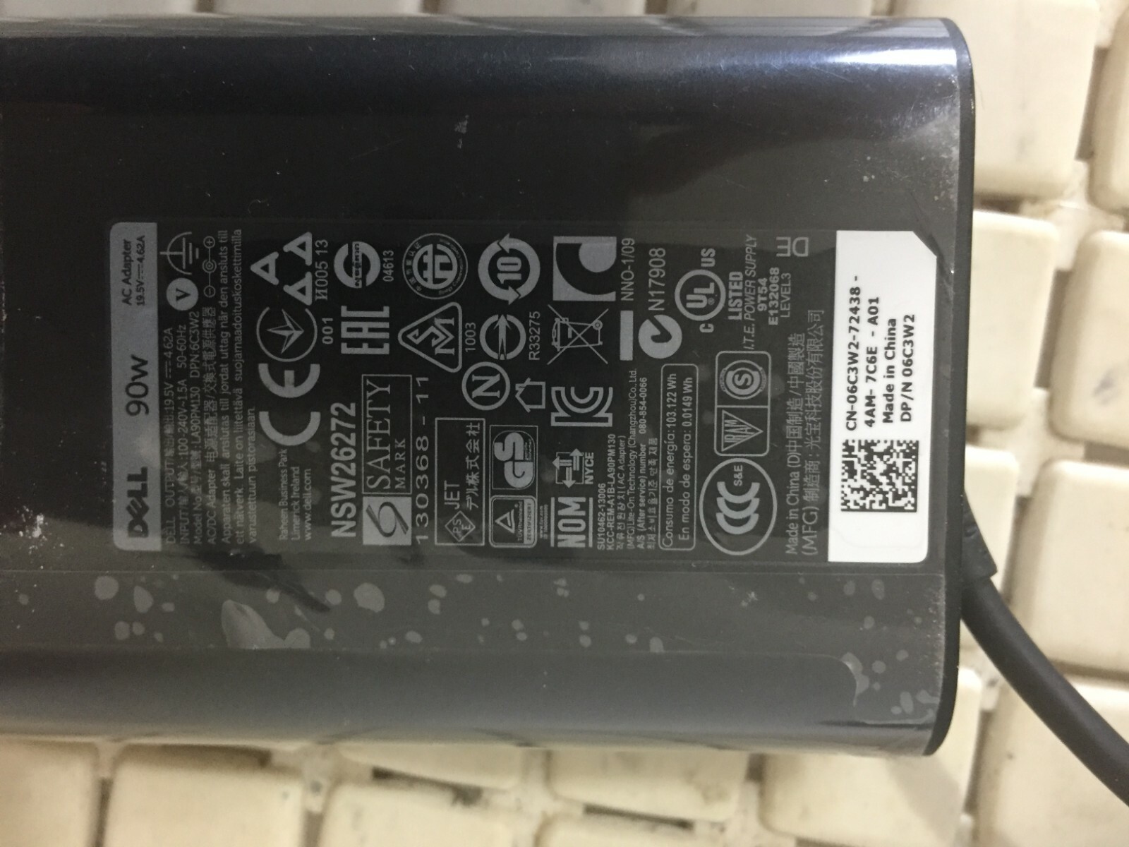 Dell Charger Original Dell 19.5V 4,62A 90w Watt