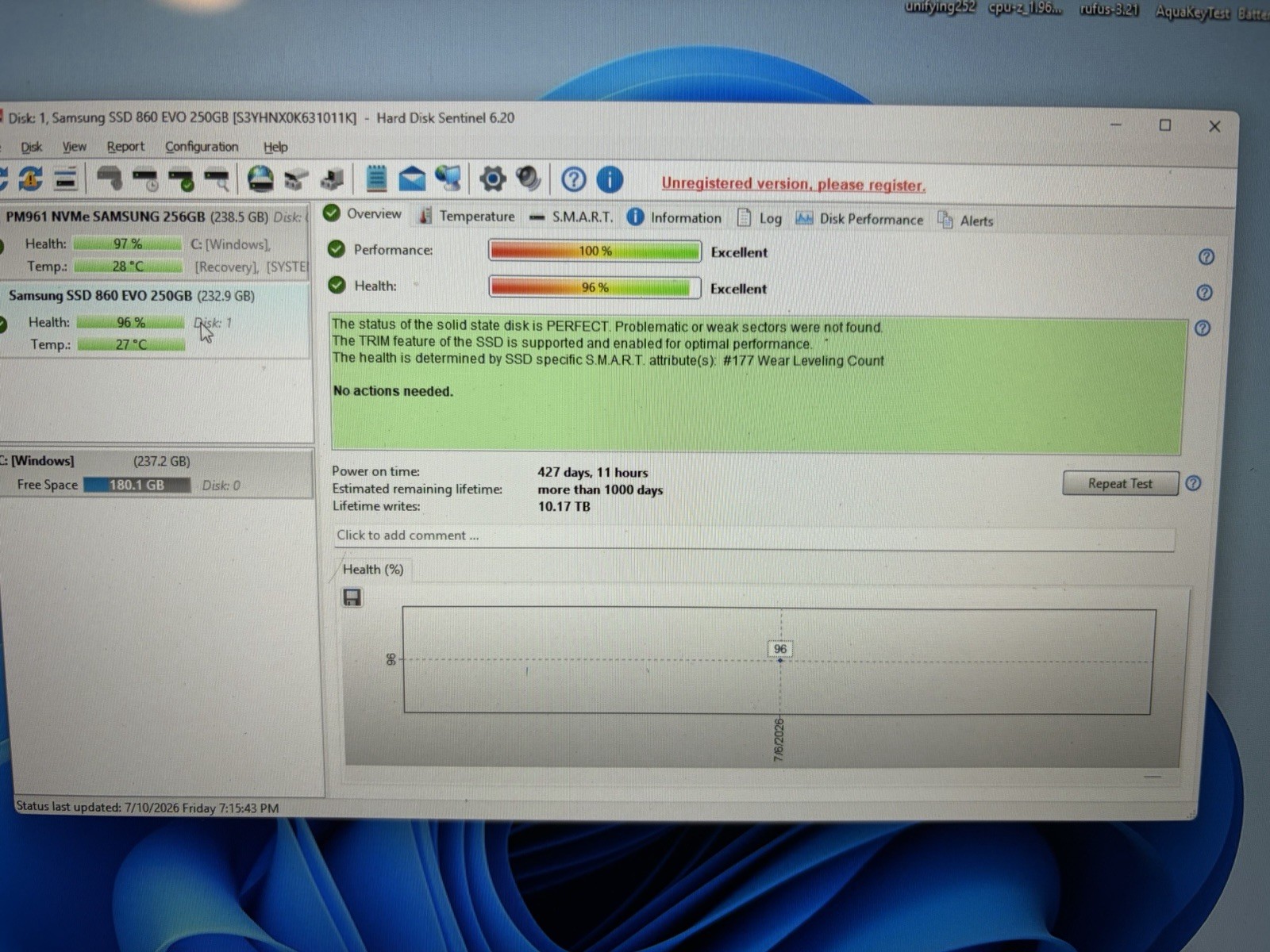 Panasonic Toughbook CF-52 Core 2 Duo P8400 2.26GHz 4GB 250GB SSD LTE WINDOWS 10P