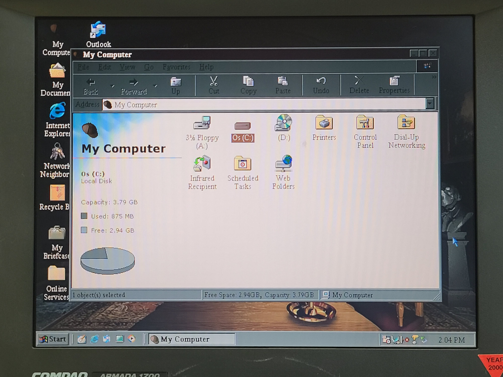 Compaq Armada 1700 Pentium II 233MHz + 160MB + 4GB Windows 98 SE *READ* TESTED