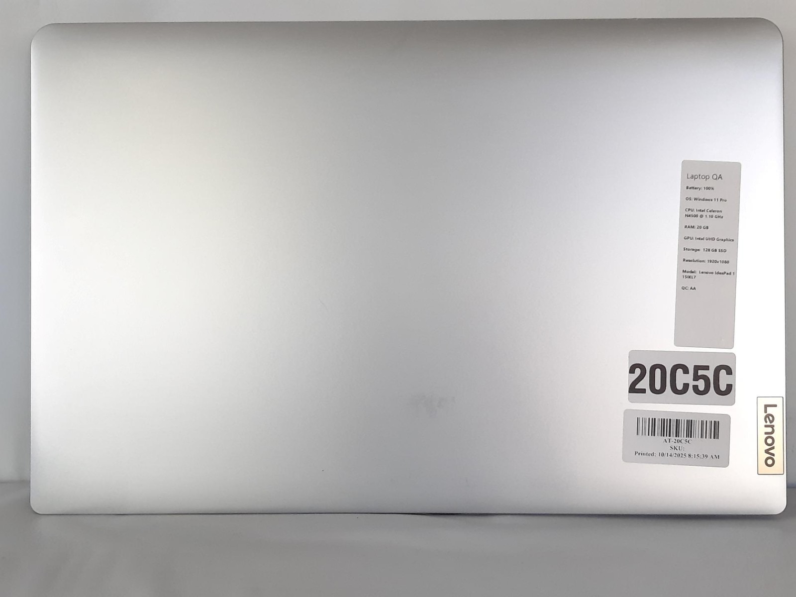 Lenovo Ideapad 1 15IKL7 Laptop Celeron N4500 20GB RAM 128GB SSD W11P