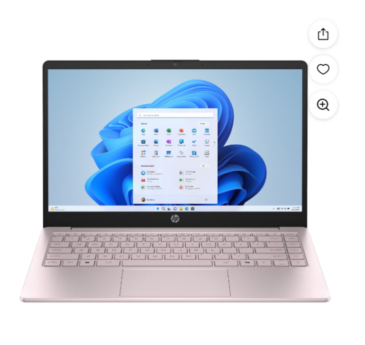 HP Pink 14inch PC Laptop 128GB Storage