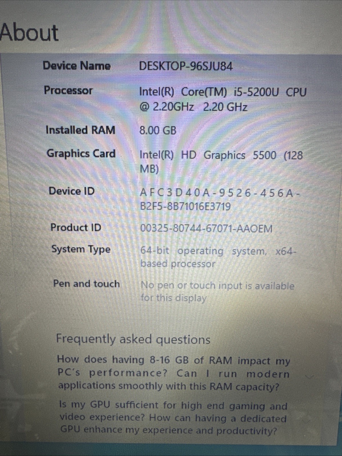 Dell Inspiron 15- 15.6″ Laptop 3558 8gb AS IS Works Fine