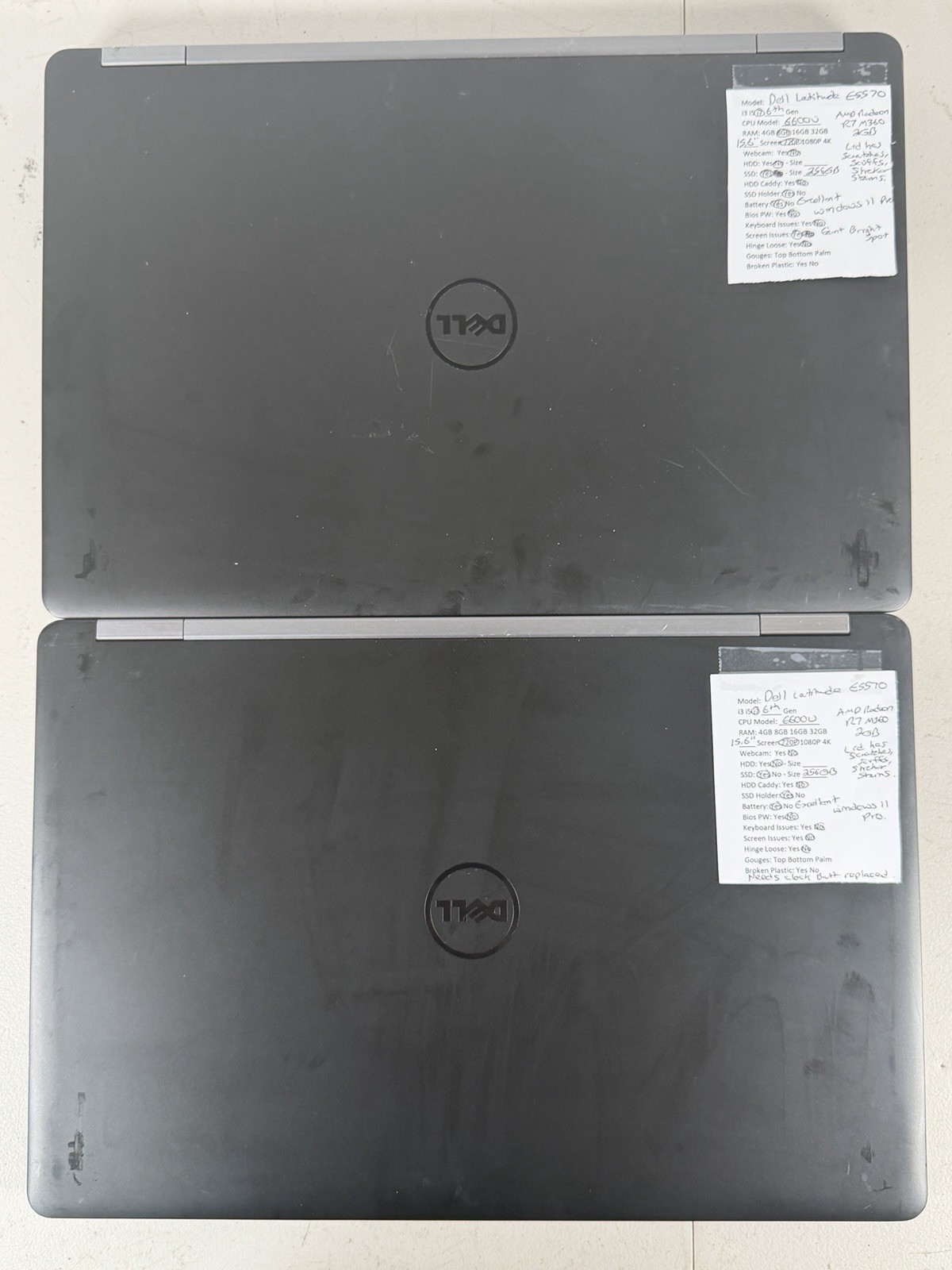 Lot of 6 Dell Latitude E5570 i7 8GB RAM 256GB SSD Radeon R7 Win11P No Chargers