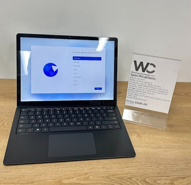 Microsoft Surface Laptop 5 Core i7 1265U, 32GB LPDDR5 Intel Iris Xe, 512GB SSD