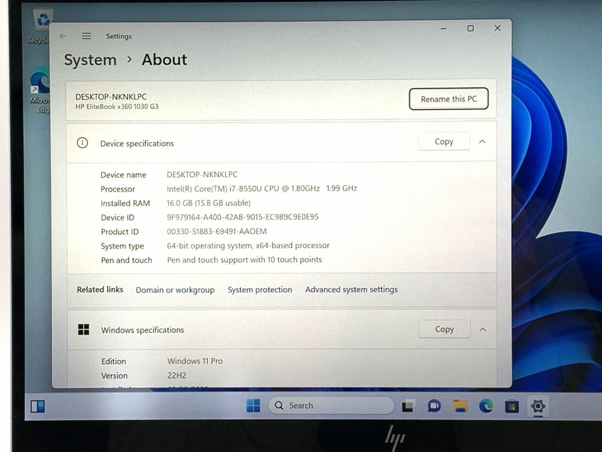 HP EliteBook x360 1030 G3 i7-8565U 16GB 256G IPS