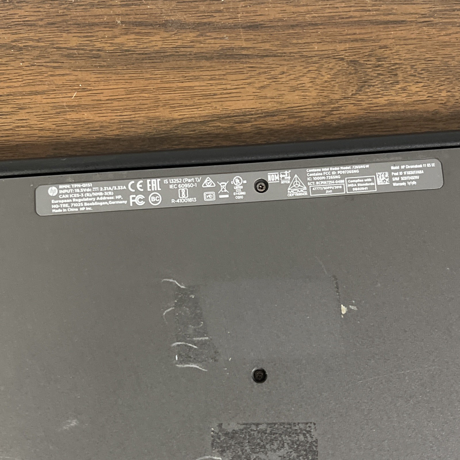 Lot Of 5 HP Chromebook 11 G5 EE | Celeron N3060 1.6GHz CPU | 4G Ram | 16G eMMC