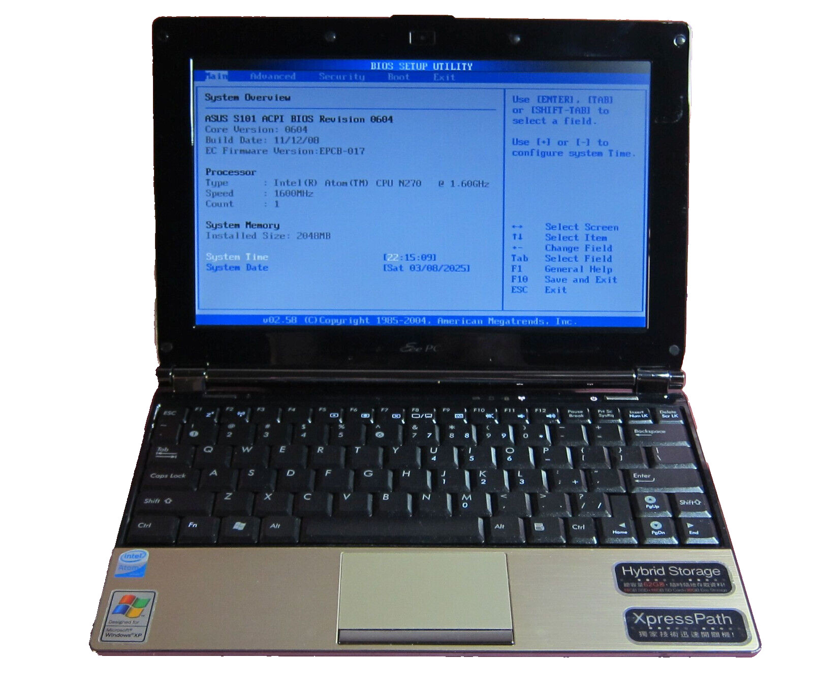 Rare Asus Eee PC S101 Atom N270 1.6GHz, 2GB Ram, 16GB SSD, WiFi, Camera Notebook