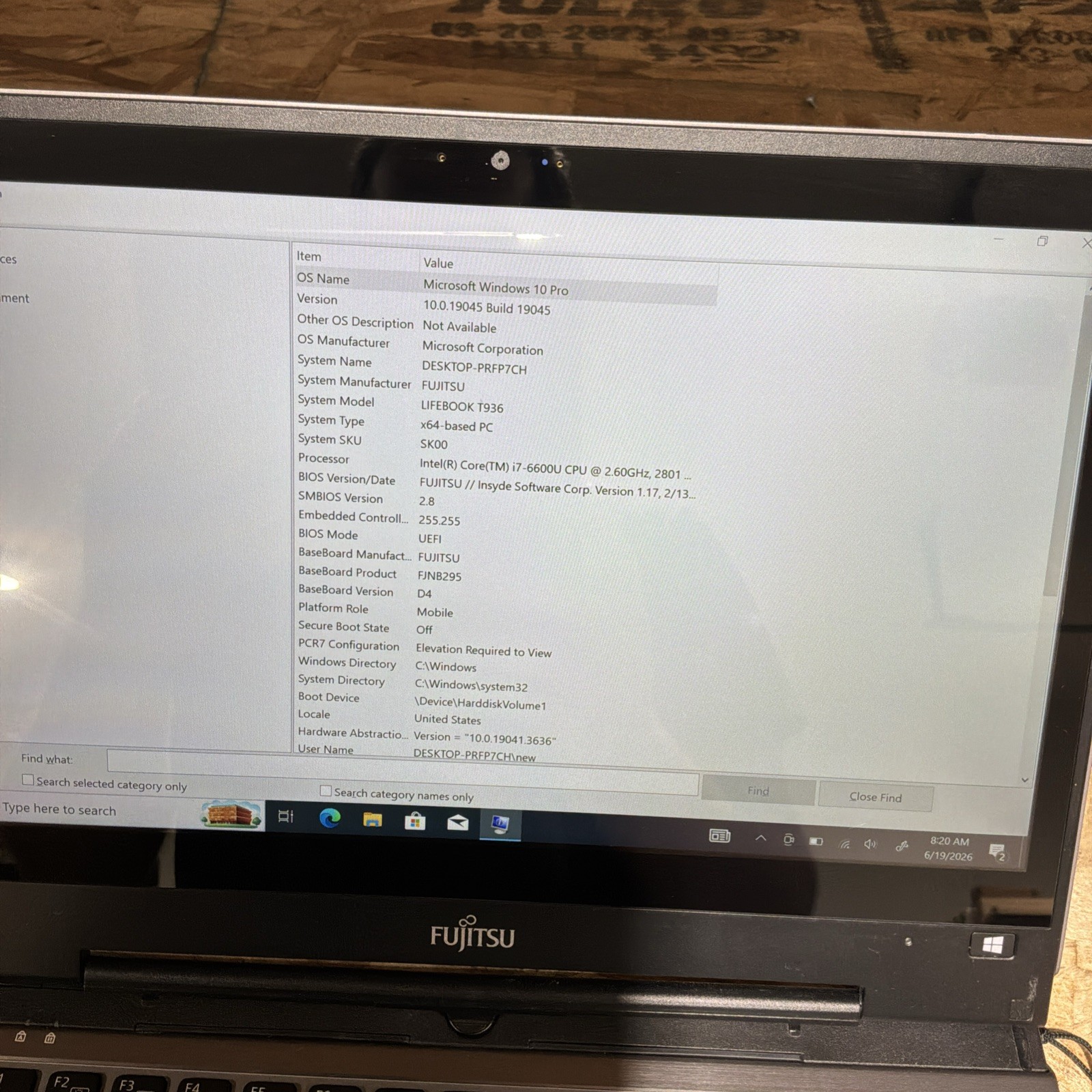 FUJITSU LIFEBOOK T936 LAPTOP i7-6600u 2.3GHZ 16GB RAM TOUCH 256 GB SSD C473
