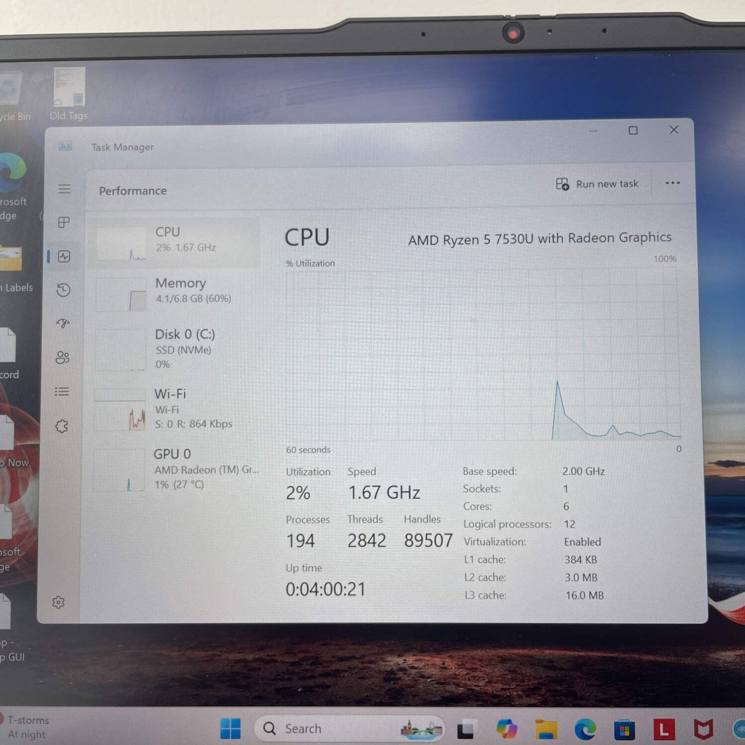 Lenovo ThinkPad E14 Gen 5 14″ Ryzen 5 7530U 2.0GHz 8GB RAM 256GB SSD