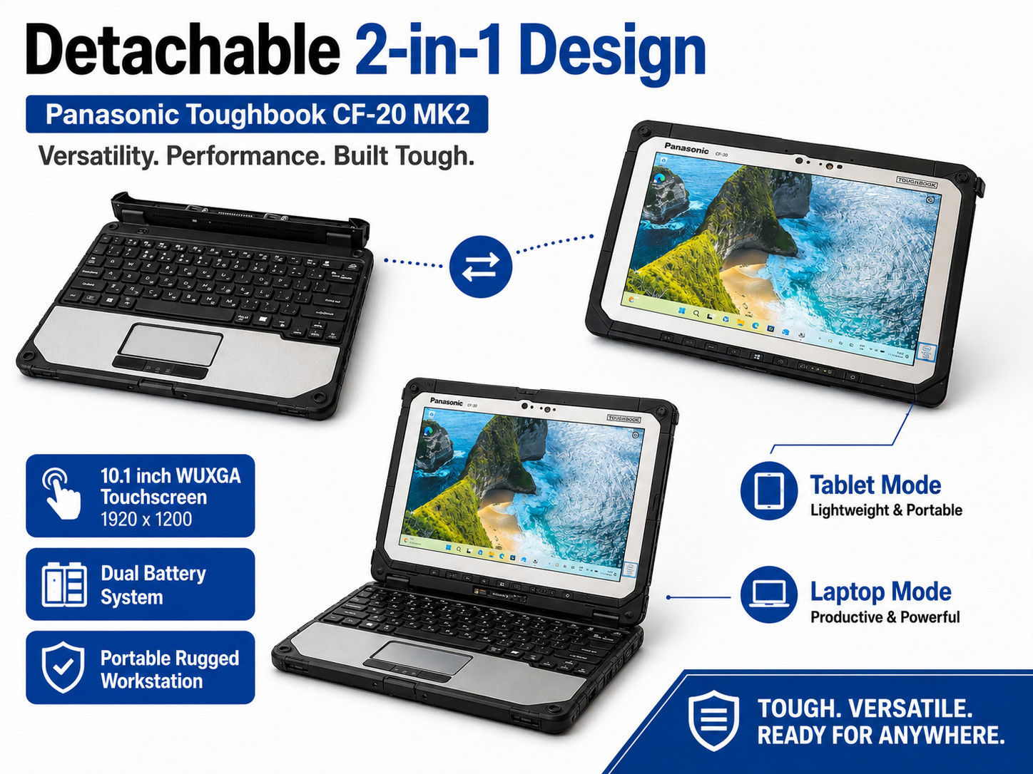 Panasonic Toughbook CF-20 MK2 1.60GHz i5-7Y57 16GB RAM 512GB 4G GPS SIM LAN 7th