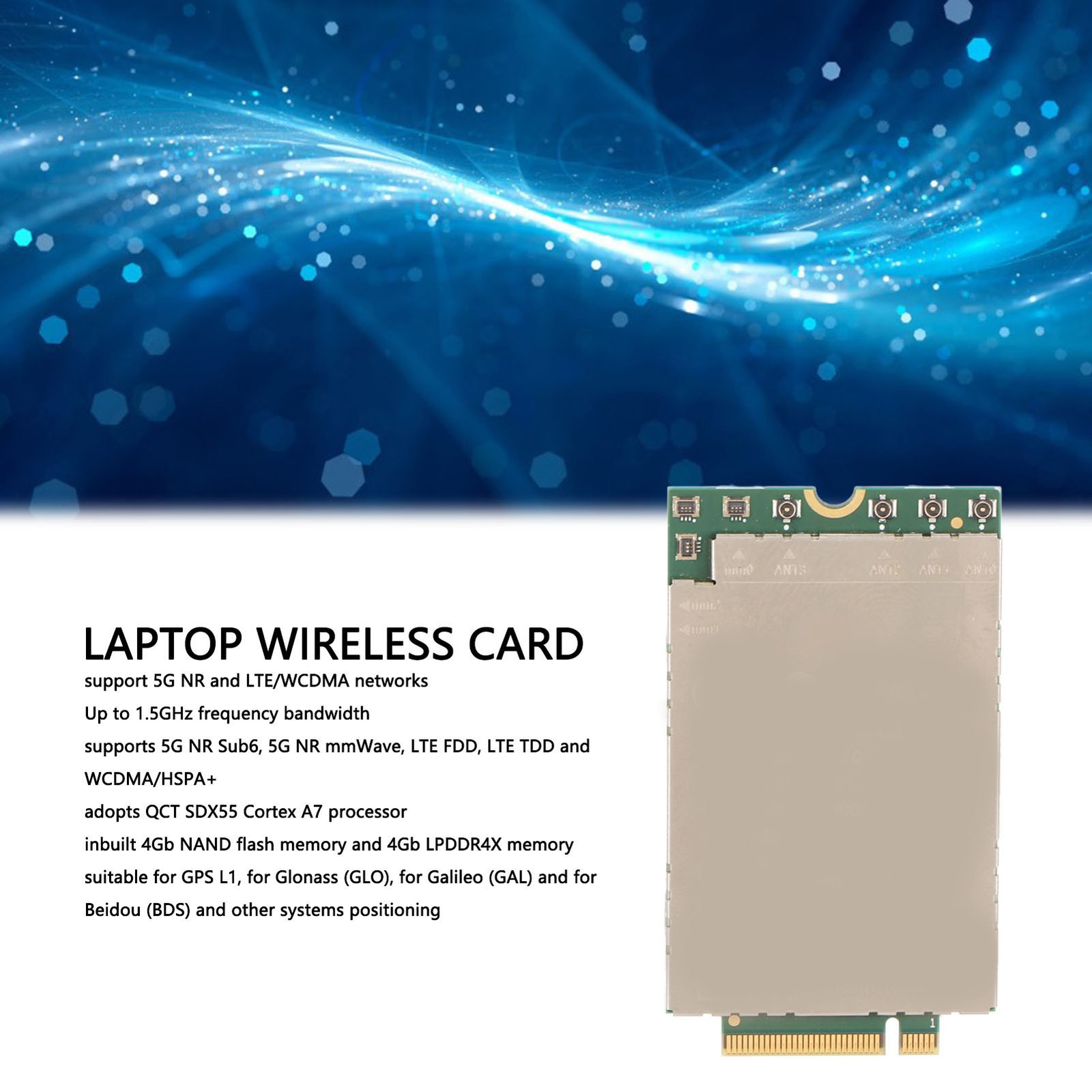 5G NR Module Card LTE WCDMA Cat20 1.5GHz 4Gb NAND ONFI LPDDR4X 1.8GHz MCP 5 UXJJ