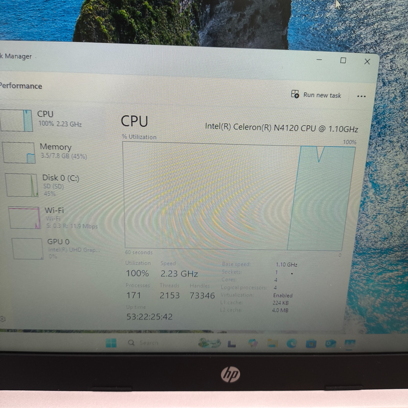 HP 14-Pink Laptop Win 11 Home 4GB / 64GB Works Great