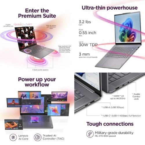 Lenovo Yoga Slim 7i Aura Edition 15.3″ Intel Ultra 7 256V 16GB RAM 1TB SSD W11H