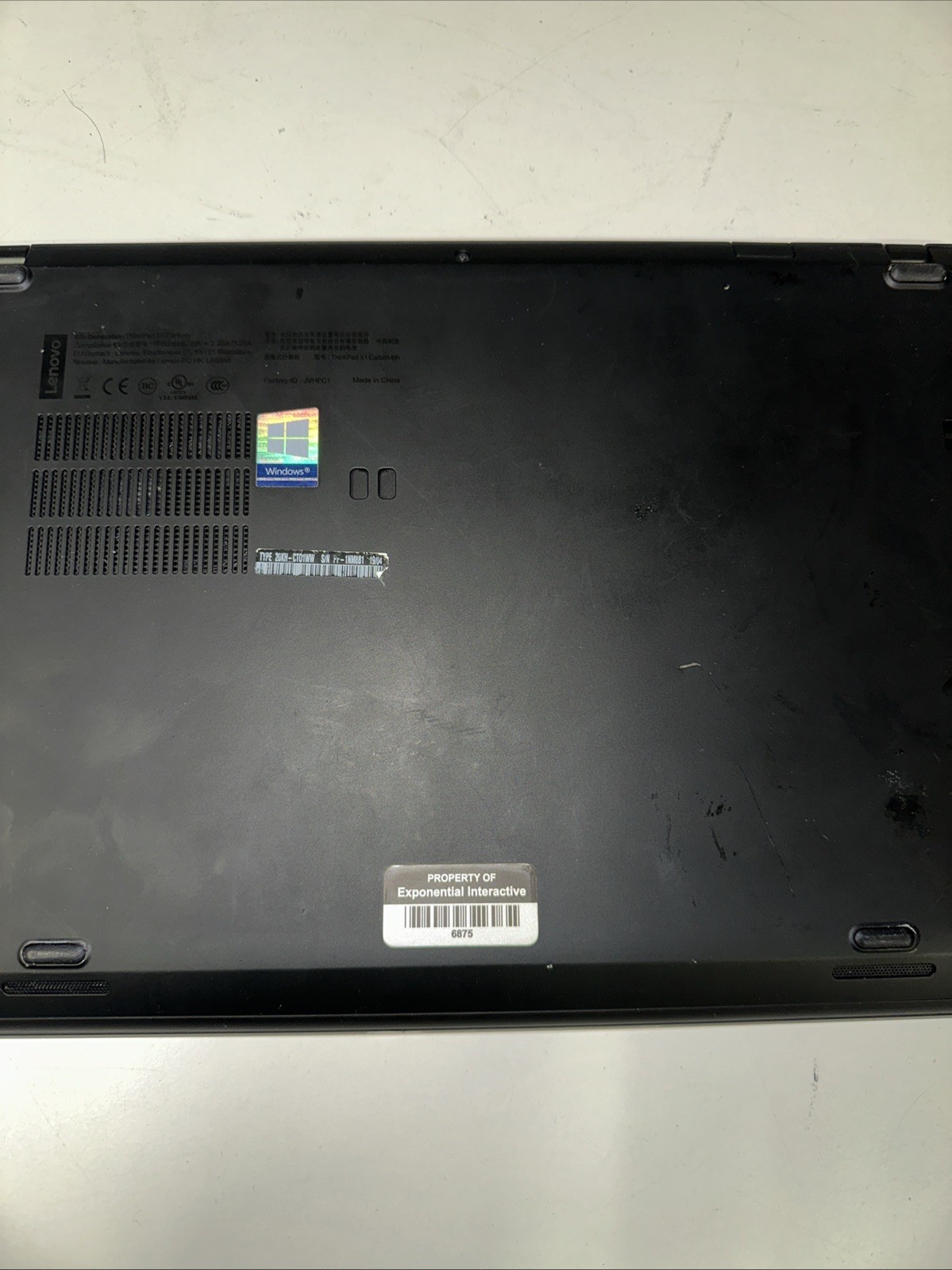 Lenovo ThinkPad X1 Carbon Gen 6 i7‑8650U NO RAM NO SSD Rubber Trackpad MISSING