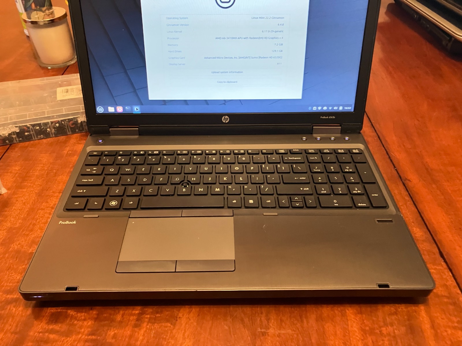 HP ProBook 6565b Laptop 15.6″ AMD A6 1.6GHz 8GB RAM 120GB SSD Linux Mint Wifi BT