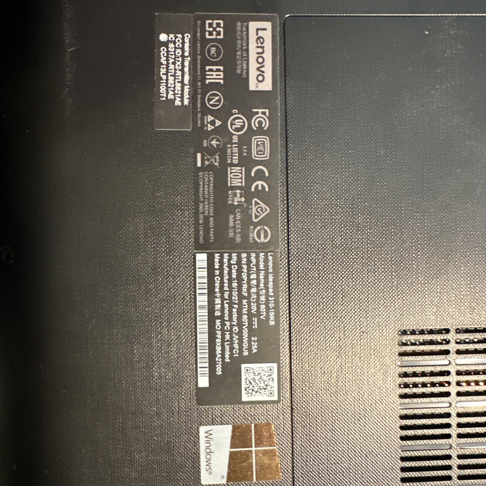 lenovo ideapad 310-15ikb laptop