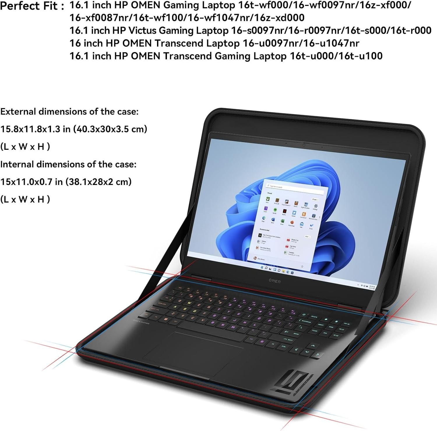Hard Laptop Case for 16inch HP OMEN MAX Gaming Laptop 16t-ah000/16, Alienware 16