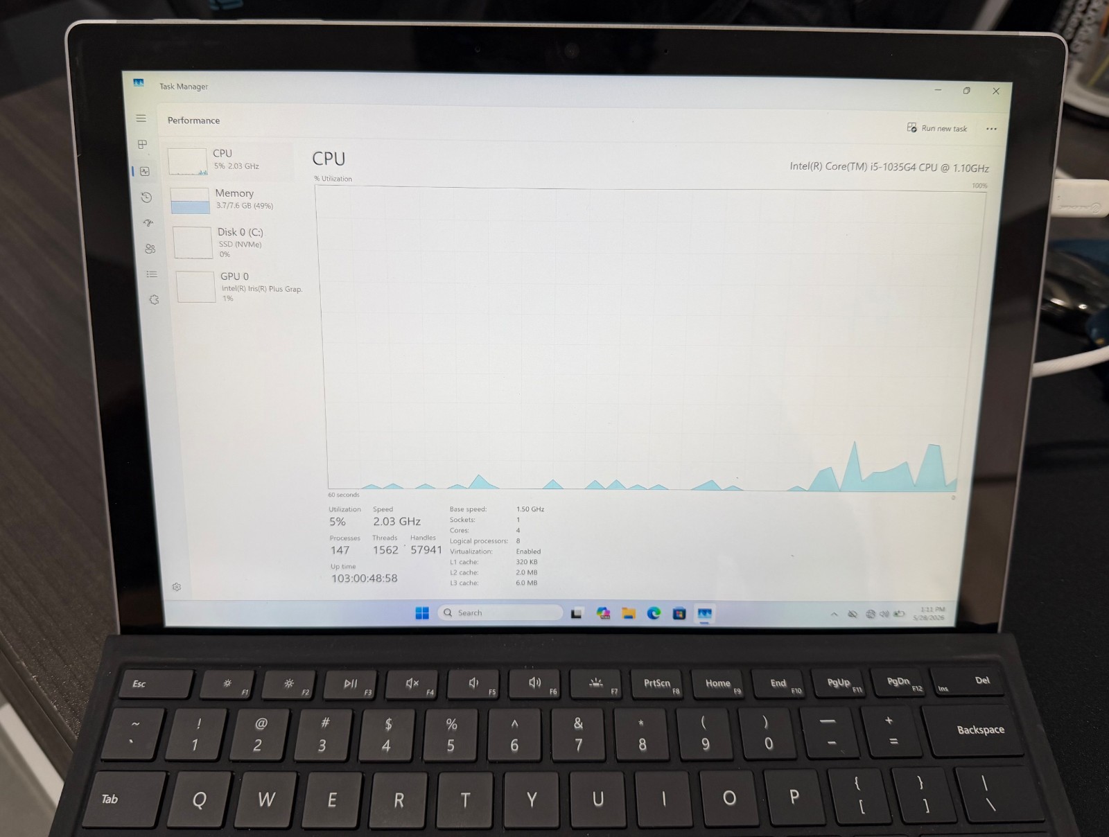 Microsoft Surface Pro 7 1866 12.3″ Touch/Intel Core i5 1035G4/8GB/256GB