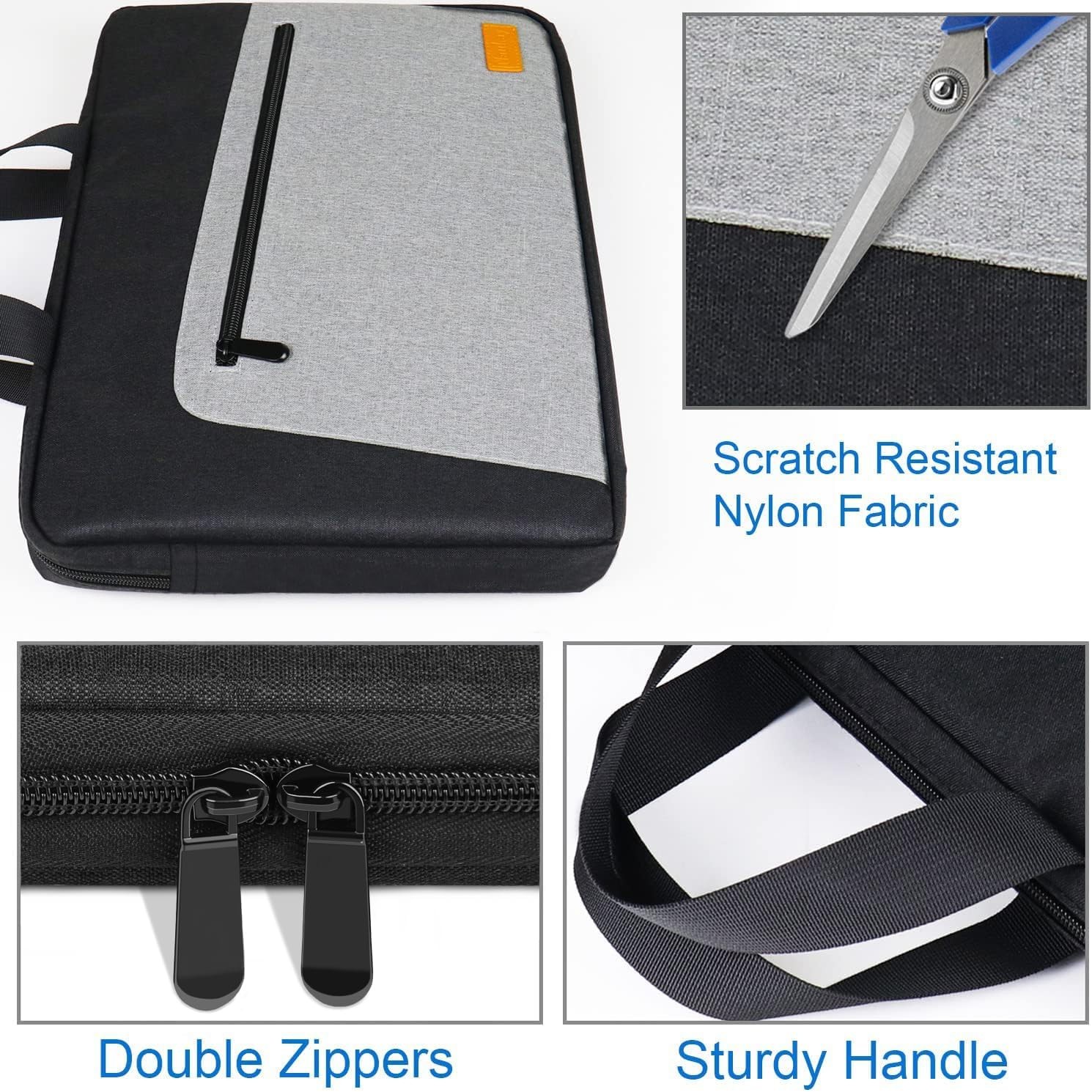 Shockproof Water Resistant 15.6 Inch Laptop Sleeve Briefcase Carrying Bag Black/