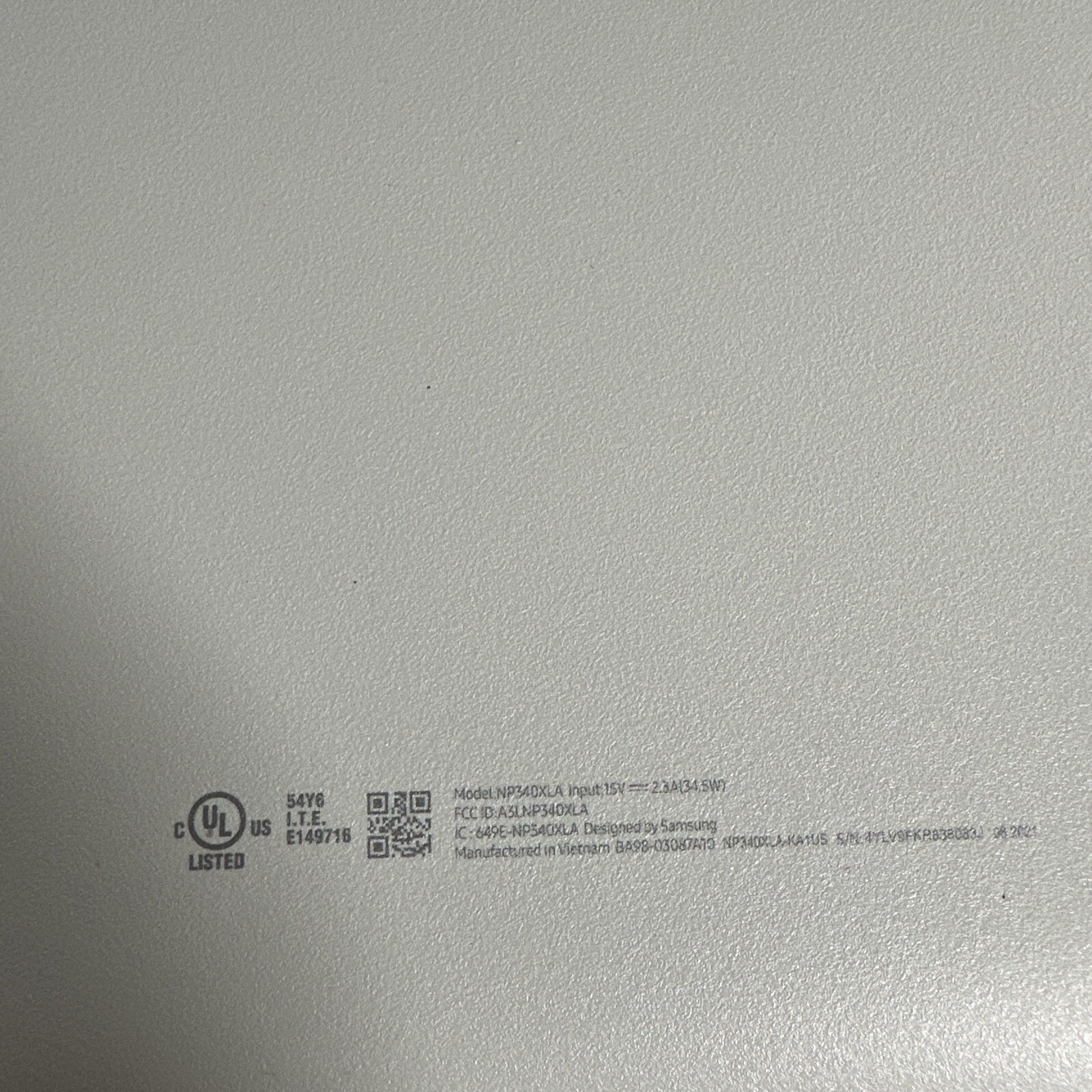 Samsung Galaxy Book Laptop Model: NP340XLA Gray
