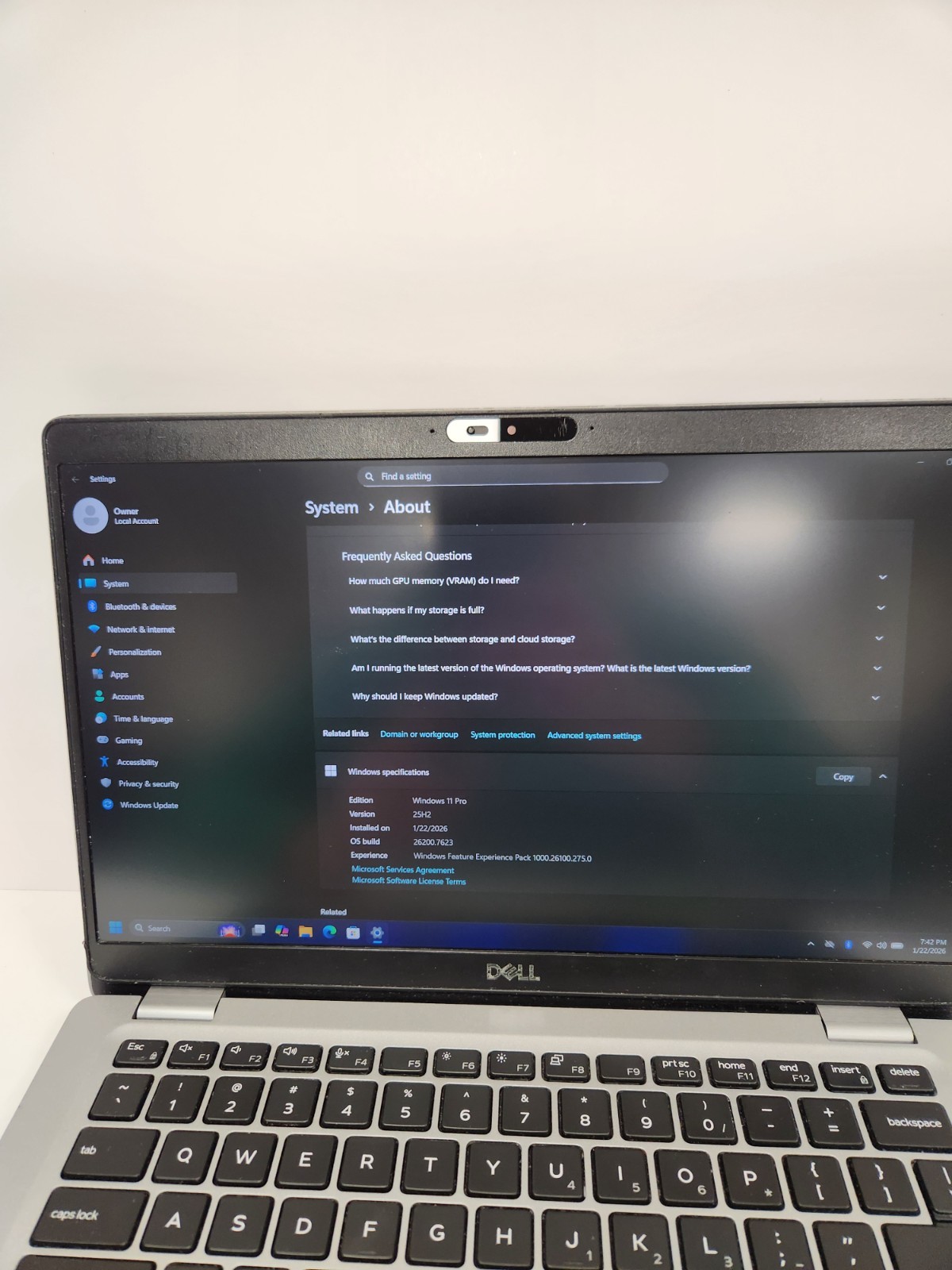 Dell Latitude 5310 Core i5-10310U, 8GB RAM, 128GB NVME Win11 PRO *READ #0339