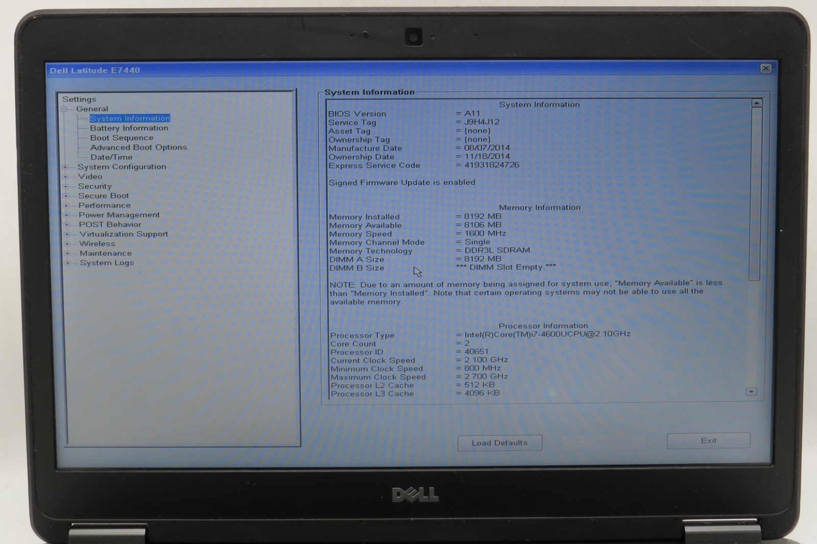 Dell Latitude E7440 | 14.0″ | i7-4600U @ 2.10GHz | 8GB DDR3 | 256GB SATA | No OS
