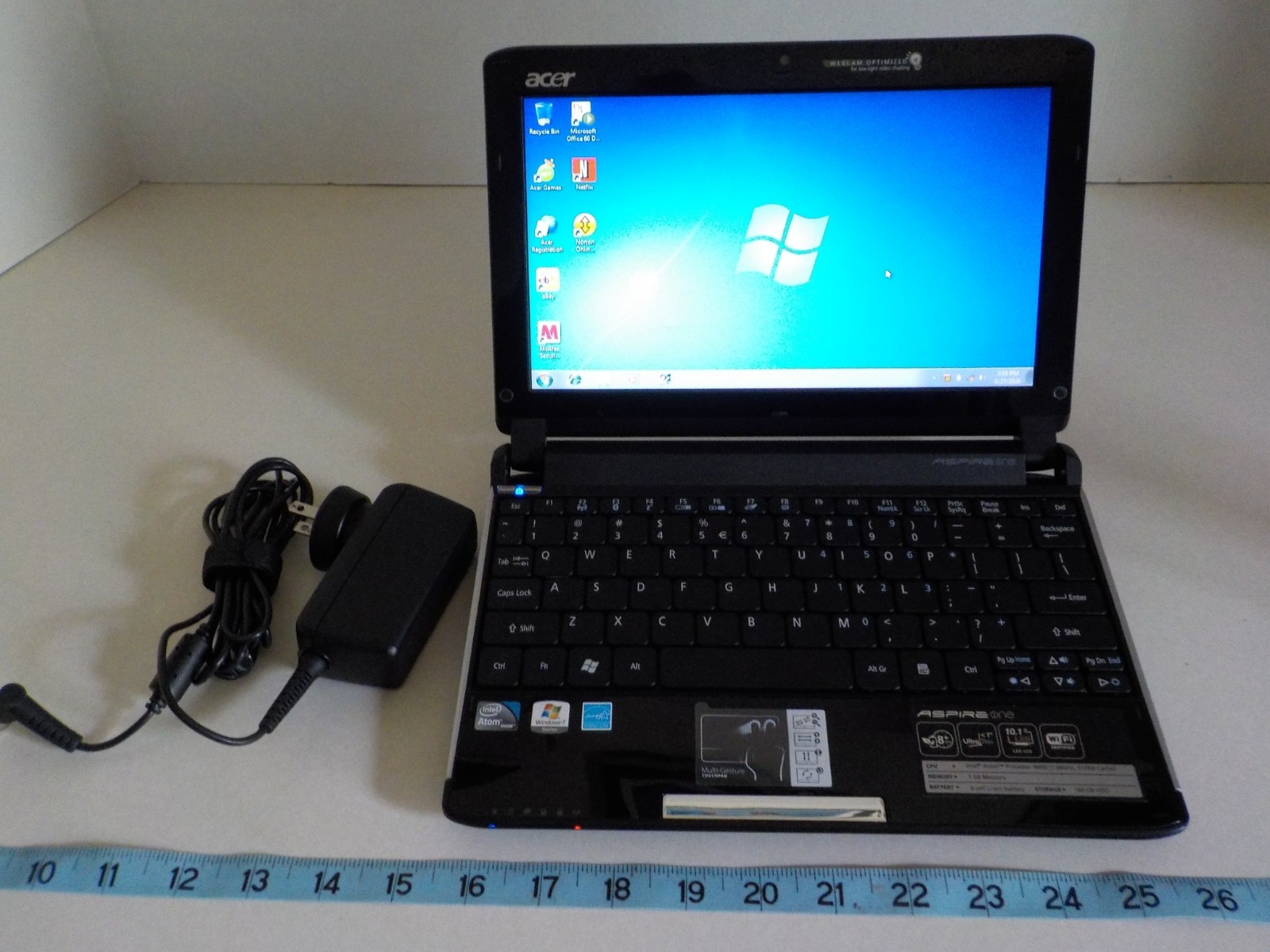 Acer Aspire One NAV50 10.1″ Laptop Netbook Computer Windows 7 160GB 1GB RAM 1.66