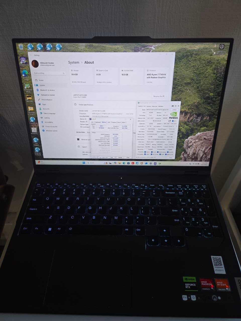 Laptop Lenovo Legion Pro 5 16ARX8 16” Ryzen 7 7745HX RTX 4070 1TB SSD 16GB RAM