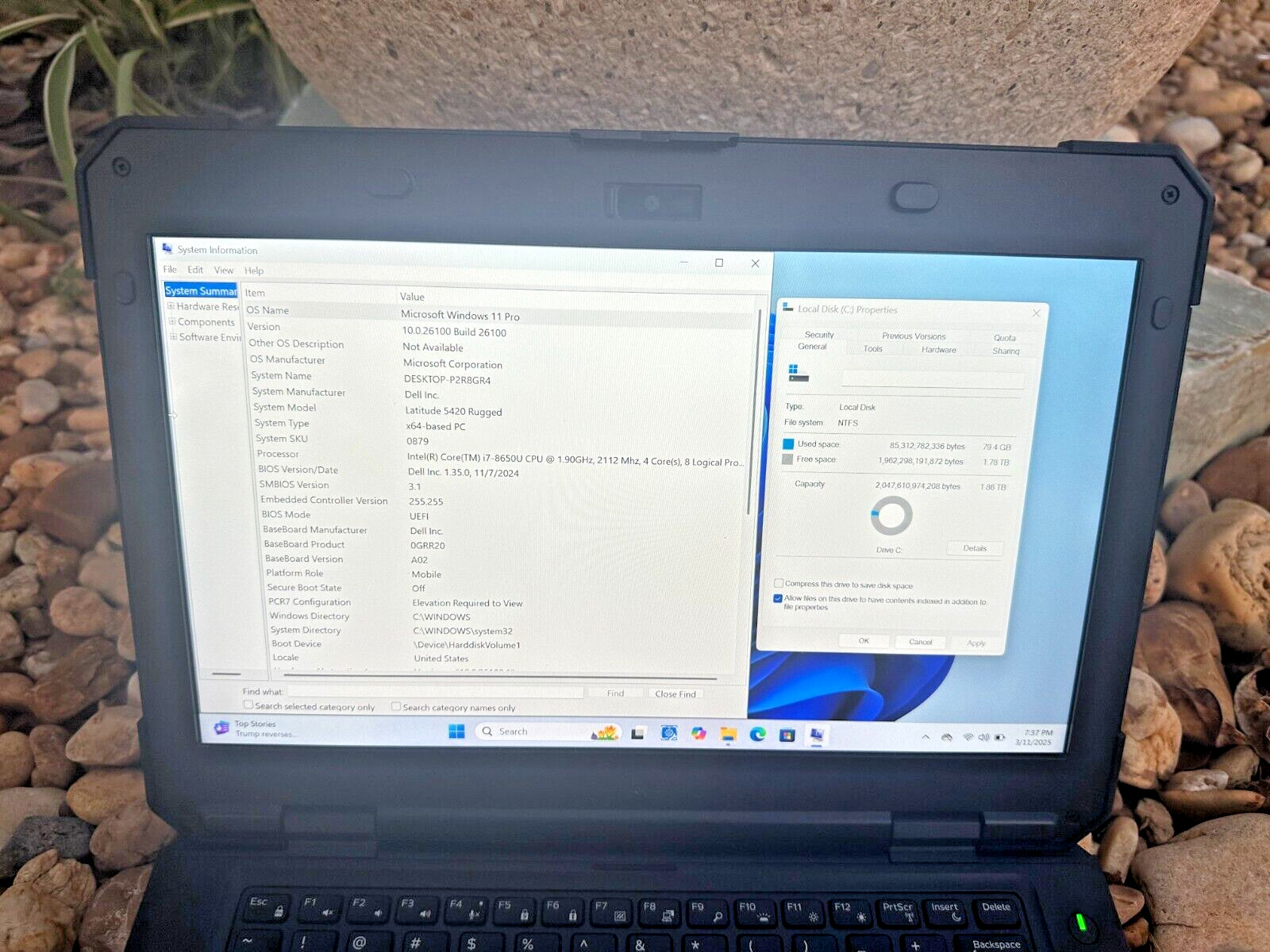 DELL LATITUDE RUGGED 5420 i7 8th GEN 32GB RAM 2TB NVME SSD WIN 11 GPS 4G LTE CAM