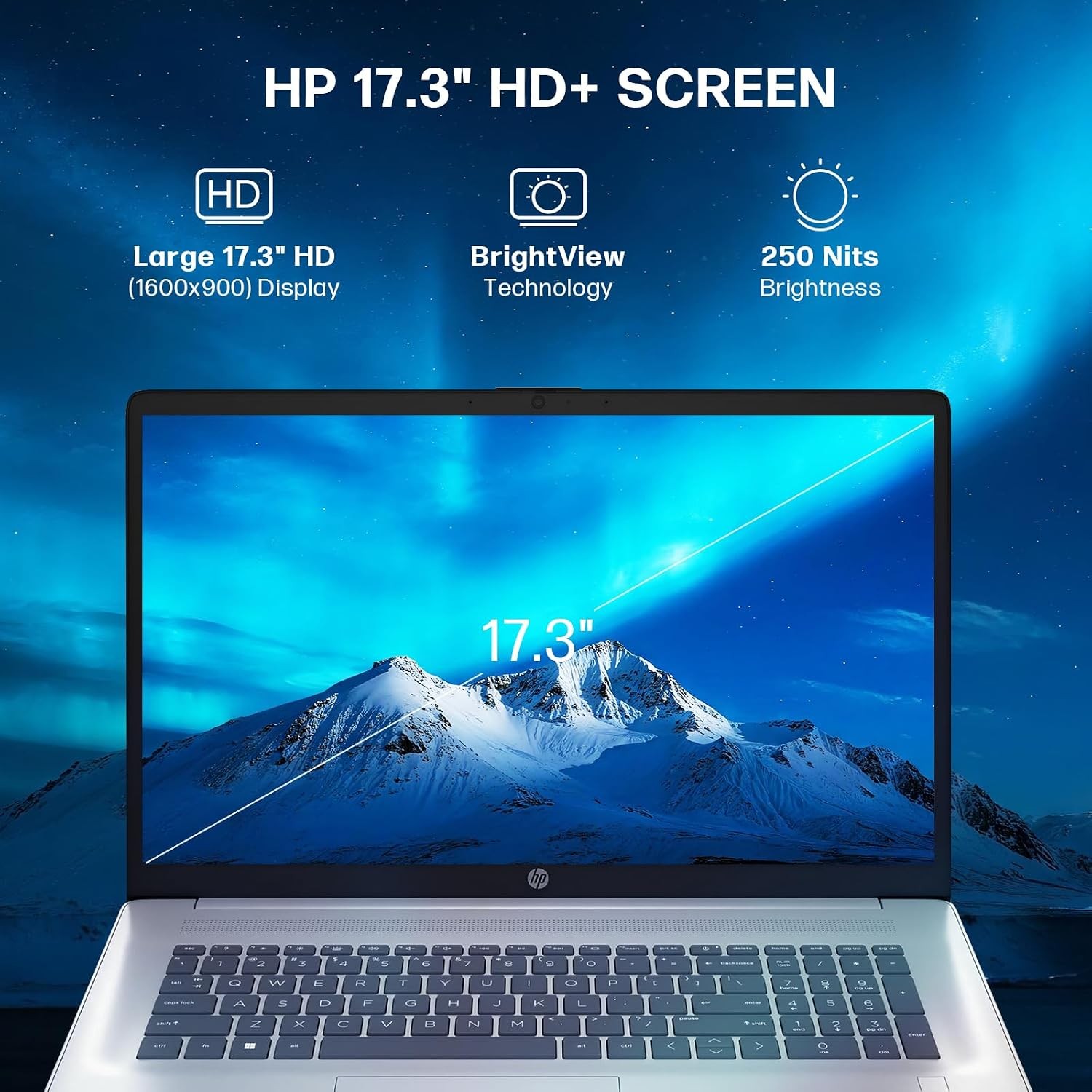 HP 17.3″HD+ Laptop – Backlit Intel Core i5-1334U 10cores 16GB 1TB SSD Win 11 P