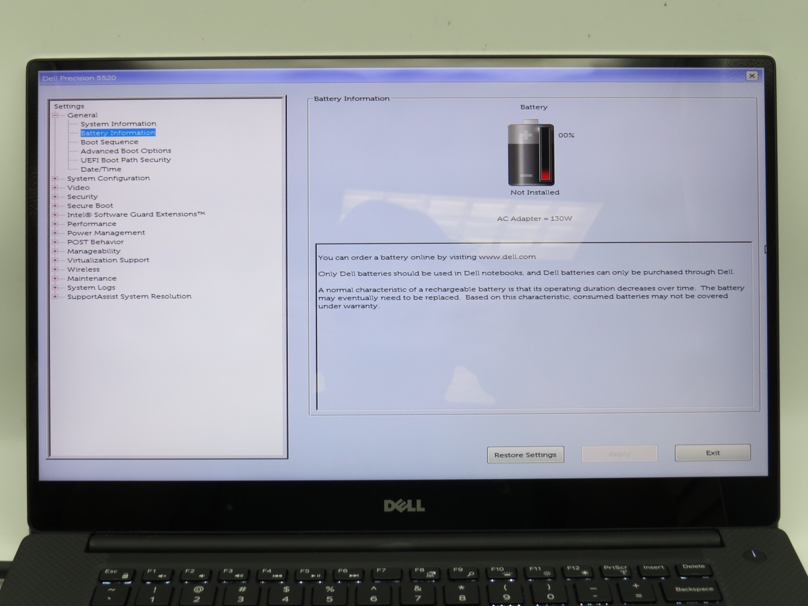 Dell Precision 5520 | E3-1505M@3GHz | 8GB/256GB | 15.6″ 4k Touch | No OS/AC/BATT