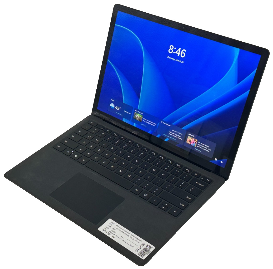 MICROSOFT SURFACE 2 LAPTOP i7-8650u @ 1.90 GHZ 8GB RAM 238GB SSD (lp684)