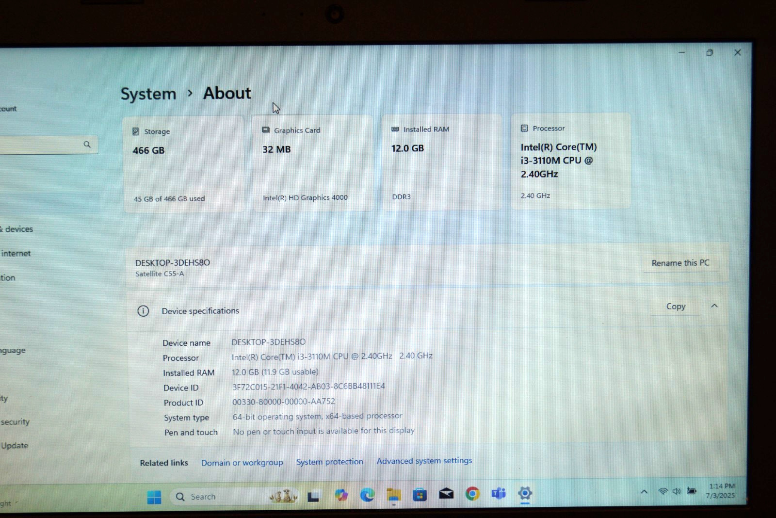 Activated Latest 25H2 WIN 11PRO Toshiba C55-A5245@2.40GHz,12GB RAM,500GB HDD