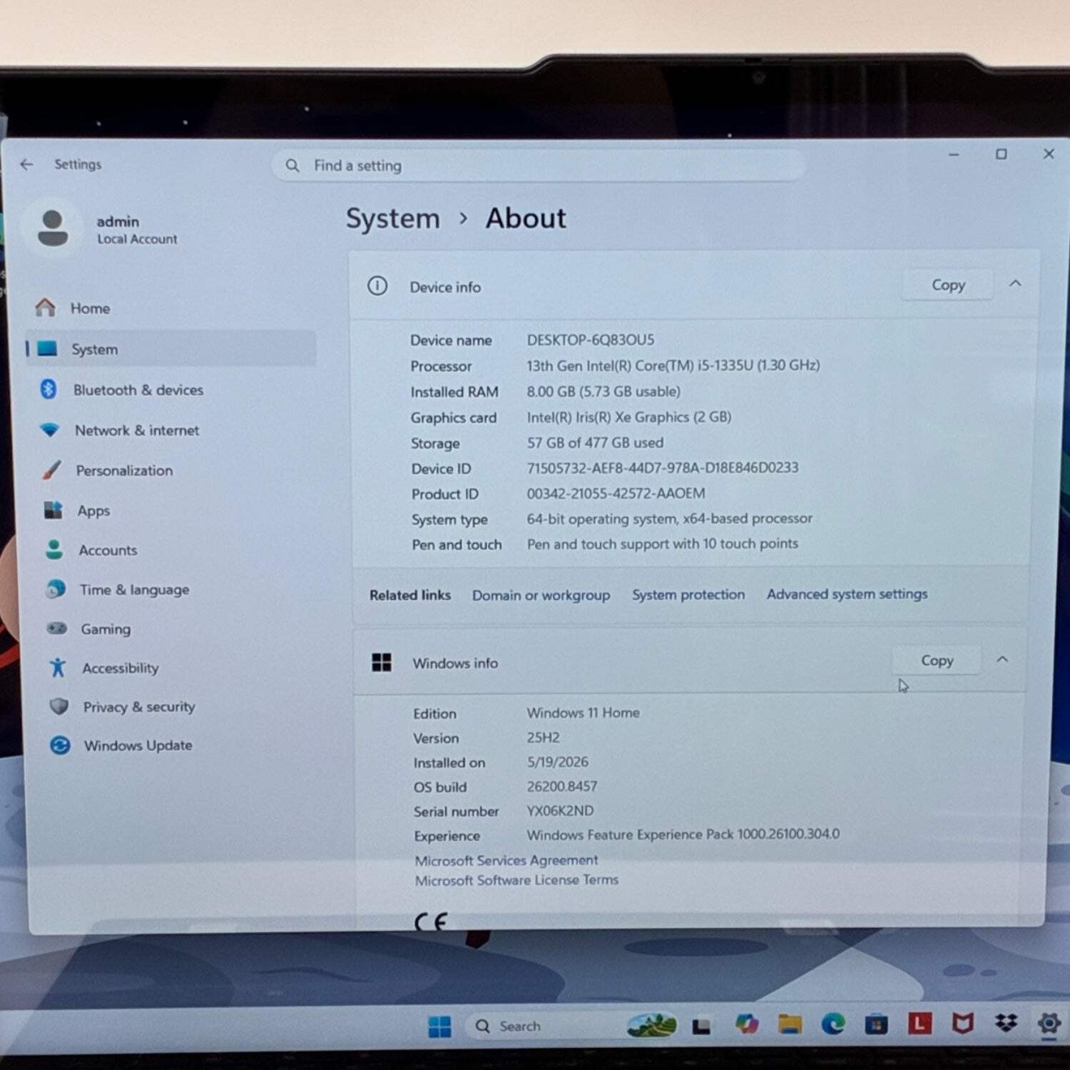 Lenovo Yoga 7 16IRL8 82YN 16″ i5-1335U 1.3GHz 8GB RAM 512GB SSD
