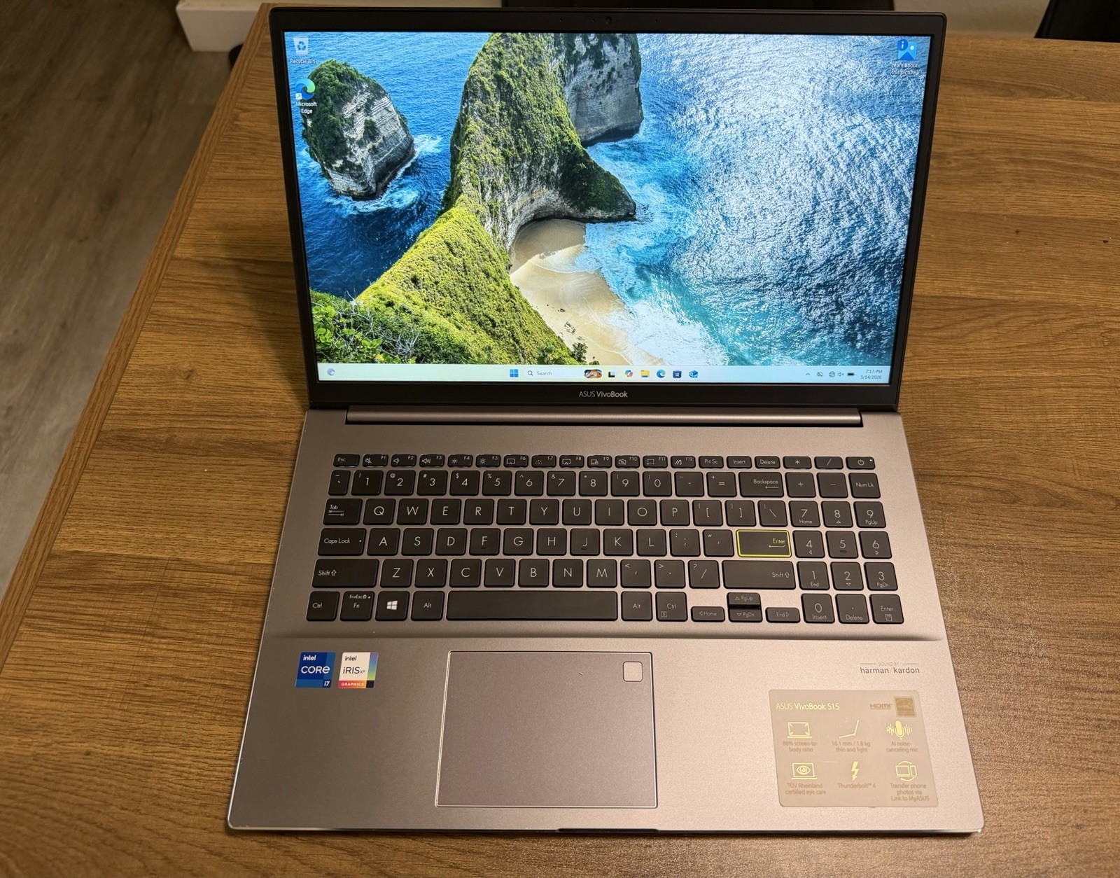ASUS VivoBook (Indie Black) S15 i7 16GB RAM 500GB SSD Laptop