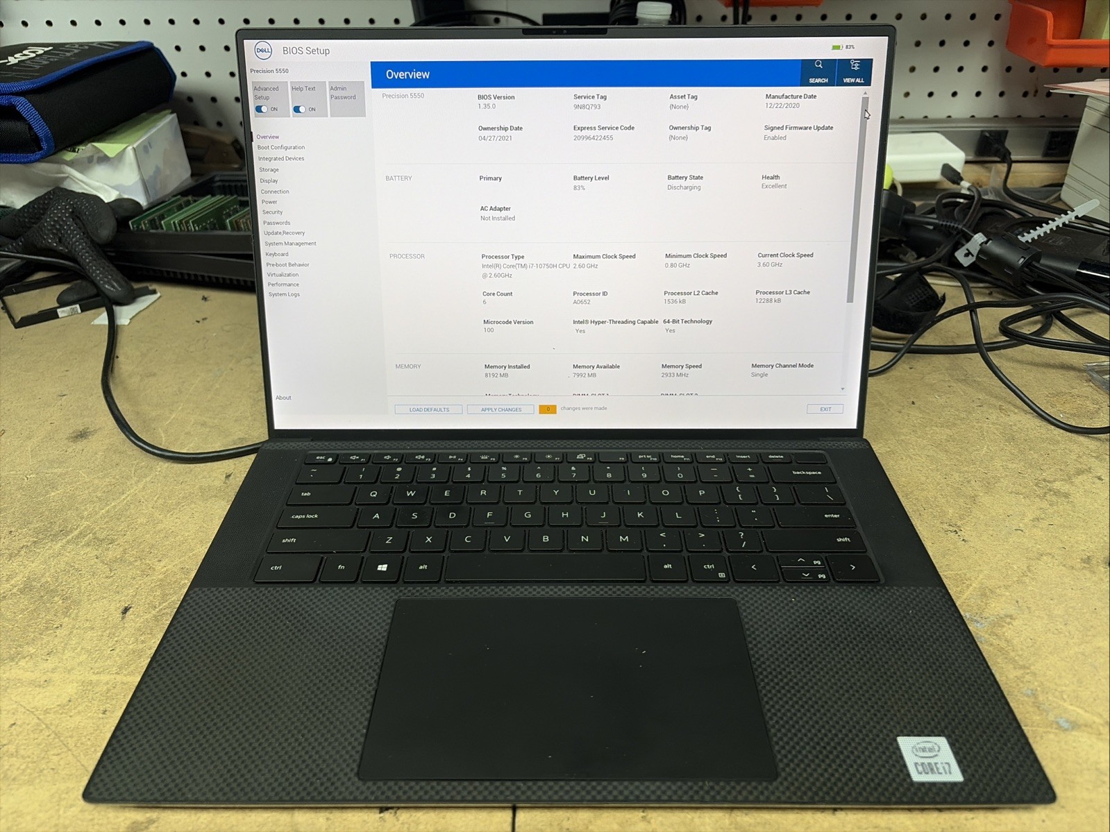 Dell Precision 5550 15.6” FHD+ i7-10750h 8GB RAM NVIDIA Quadro T1000 No OS