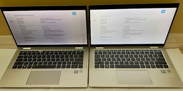 LOT 2 HP EliteBook x360 1030 G3 G4 16GB i7 1.90GHz