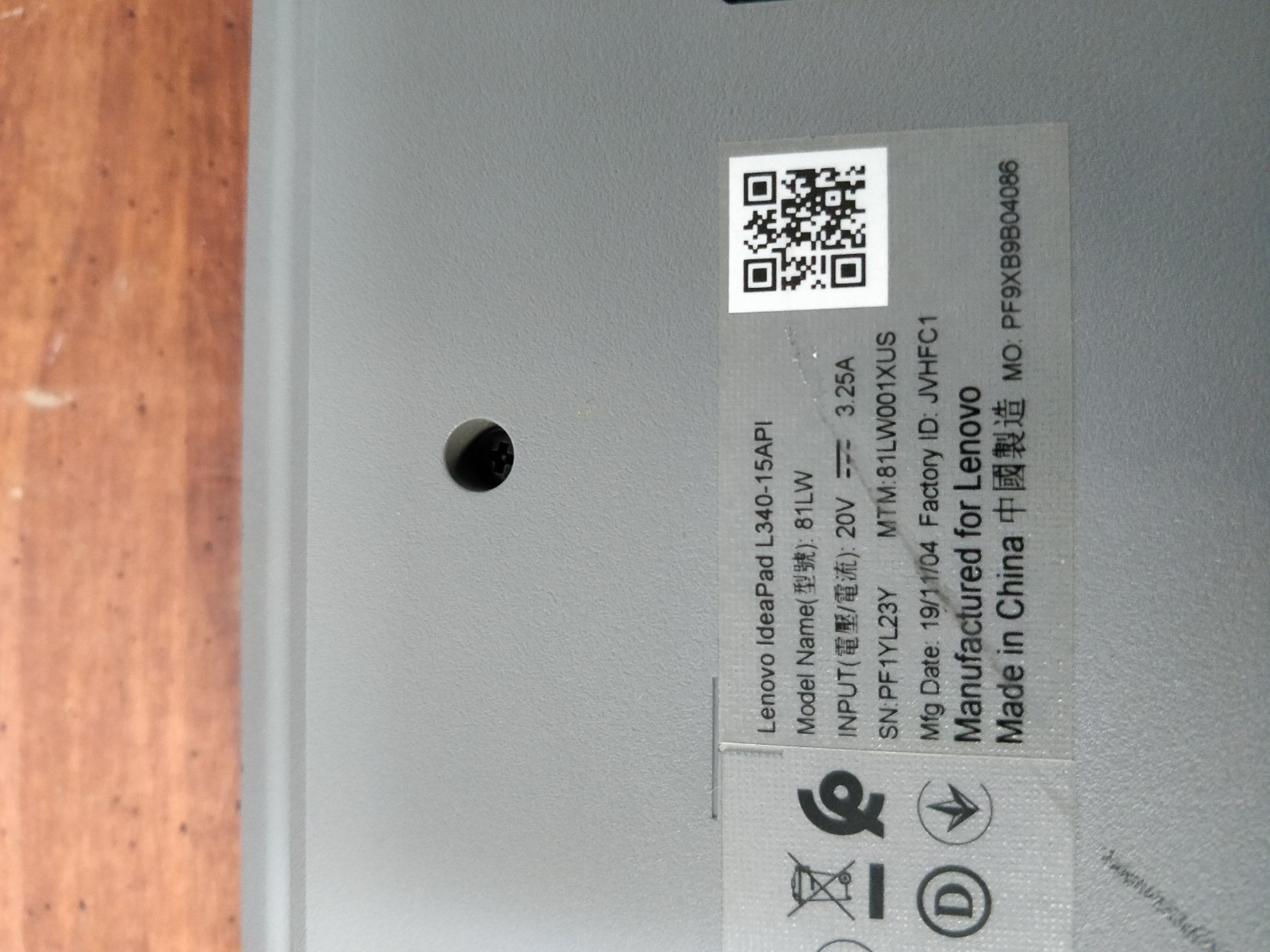 Lenovo IdeaPad L340-15API AMD RYZEN 3 3200U@2.60GHz 8GB RAM NO DRIVE PARTS 8546